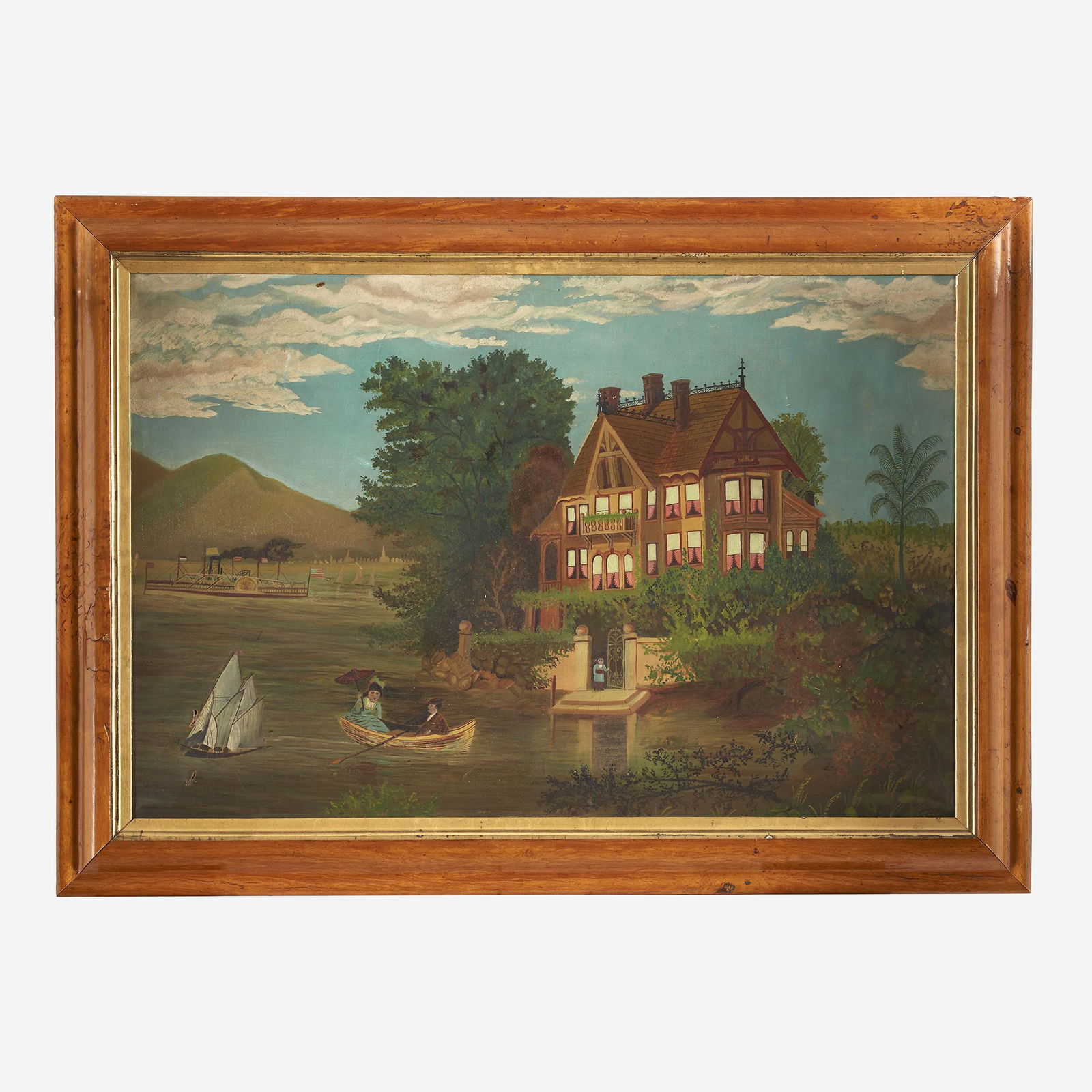 American School 19th century River Landscape with View (1 of 1)