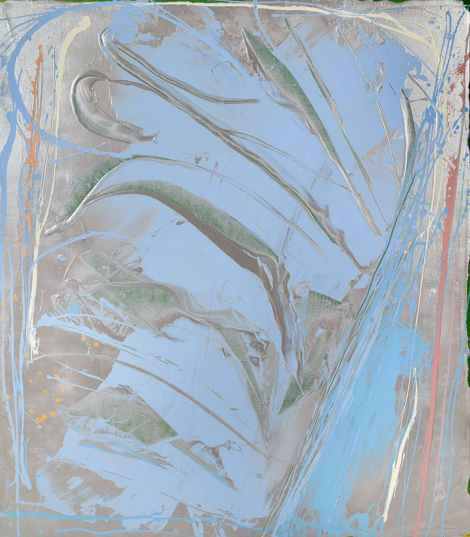 Dan Christensen (American, 1942-2007) Maternal Blues,: Dan Christensen (American, 1942-2007) Maternal Blues, 1984 acrylic on canvas signed D Christensen, titled and dated (verso) 68 x 59 1/2 inches. Exhibited: Wichita, Kansas, Edwin A. Ulrich Museum of Ar