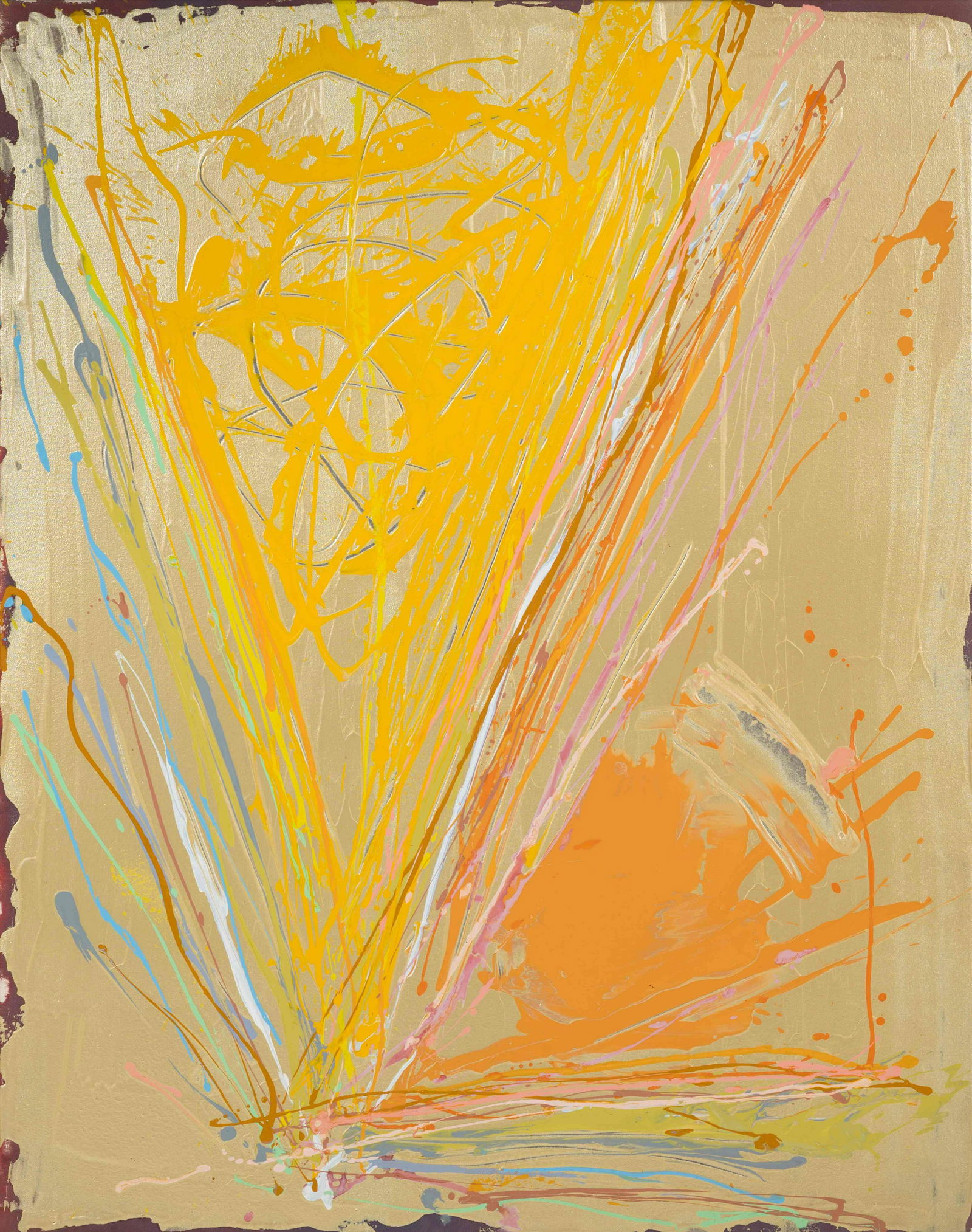 Dan Christensen (American, 1942-2007) City Girl, 1983: Dan Christensen (American, 1942-2007) City Girl, 1983 acrylic on canvas signed D Christensen, titled and dated (verso) 49 x 39 inches. Property from the Collection of Leonard Stark, Chicago, Illinois