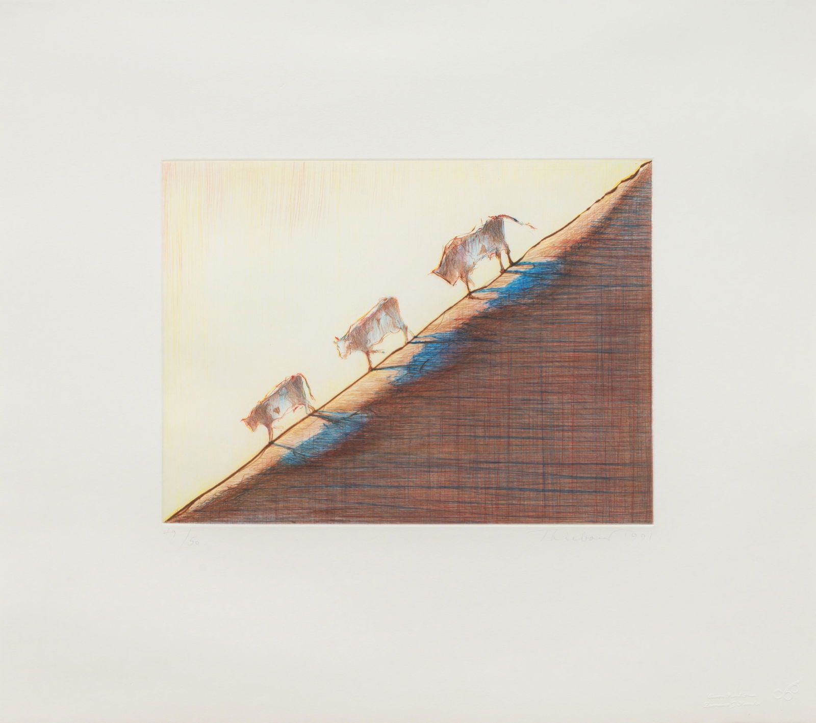 Wayne Thiebaud (American, b. 1920) Three Cows, 1991 (1 of 6)