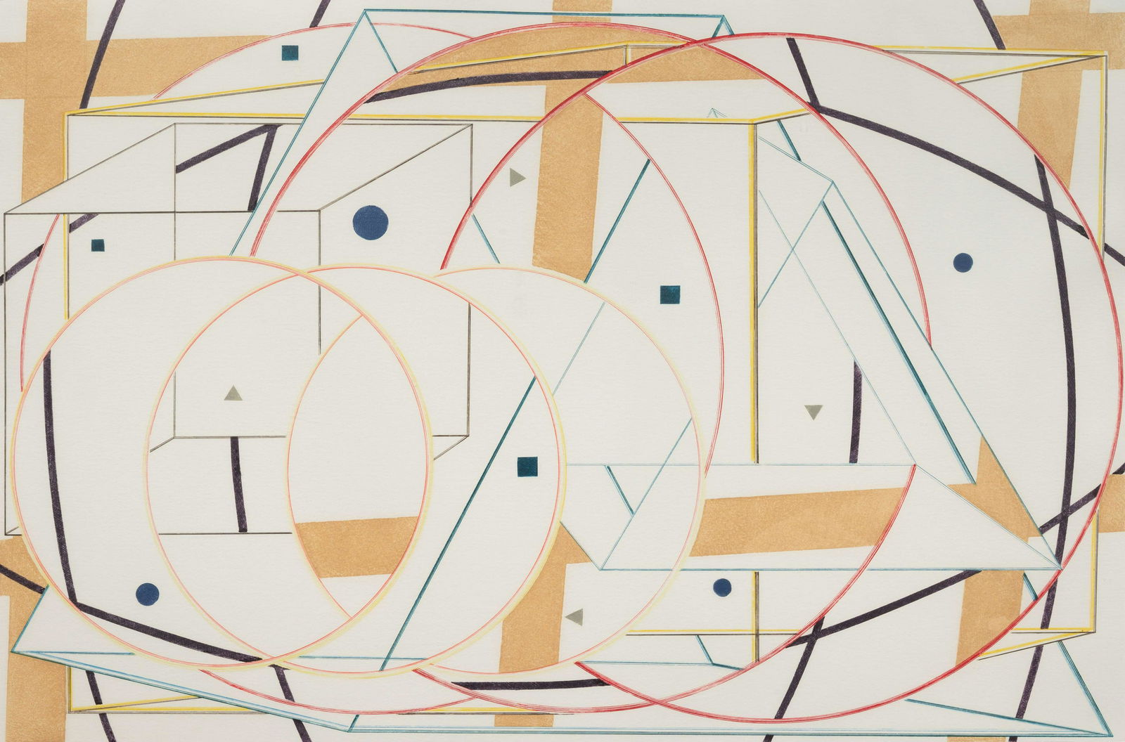 Al Held (American, 1928-2005) Stone Ridge #3, 1983: Al Held (American, 1928-2005) Stone Ridge #3, 1983 color etching and aquatint from the edition of 65 26 1/2 x 39 inches. Published by Pace Editions, Inc., New York Provenance: VanStraaten Gallery, Chi