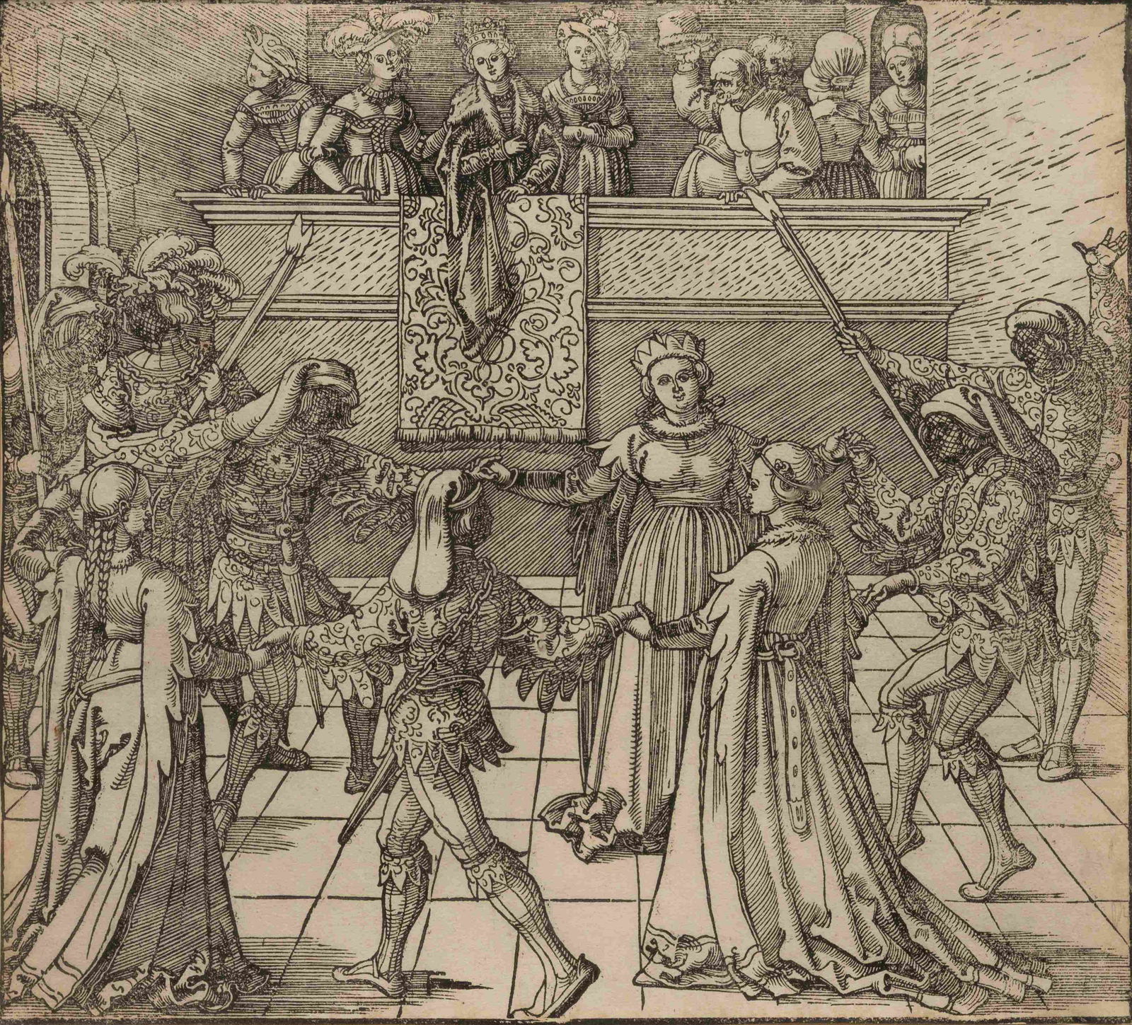 Albrecht Durer (German, 1471-1528) Masquerade Dance (1 of 2)