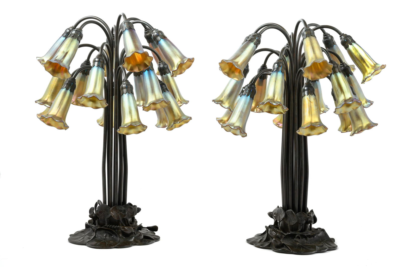 A Pair of Art Nouveau Style Patinated Metal and (1 of 6)