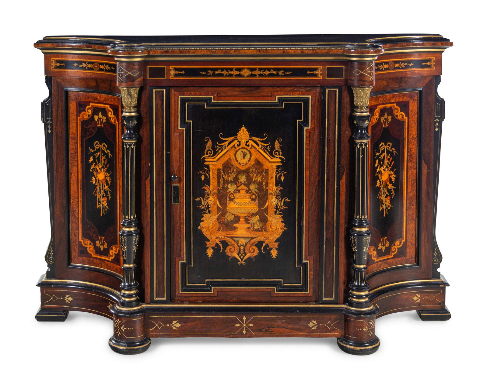 A Victorian Parcel Gilt Ebonized and Inlaid Rosewood (1 of 4)