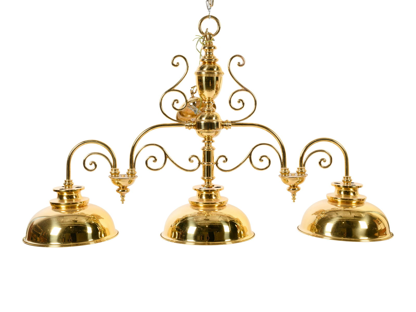 A Classical Brass Three-Light Fixture  (1 of 3)