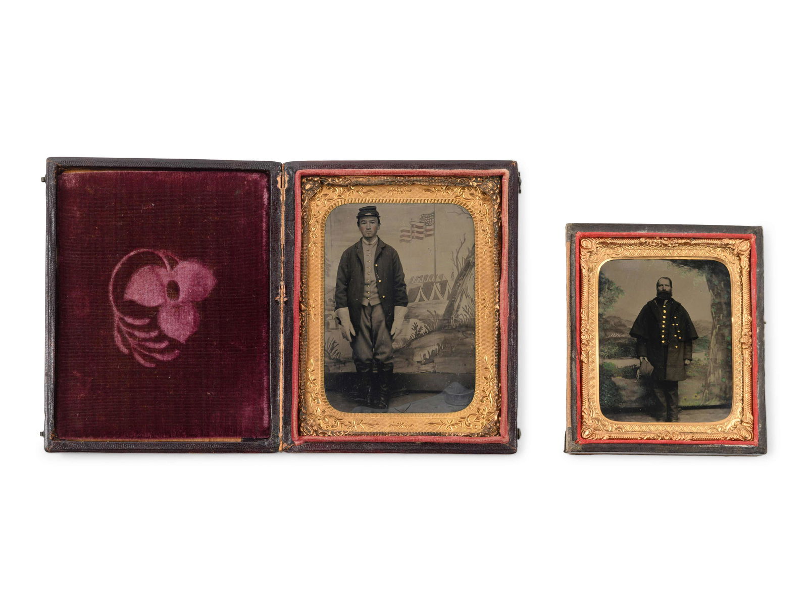 Two Polychrome Embellished Tintypes of Standing (1 of 4)