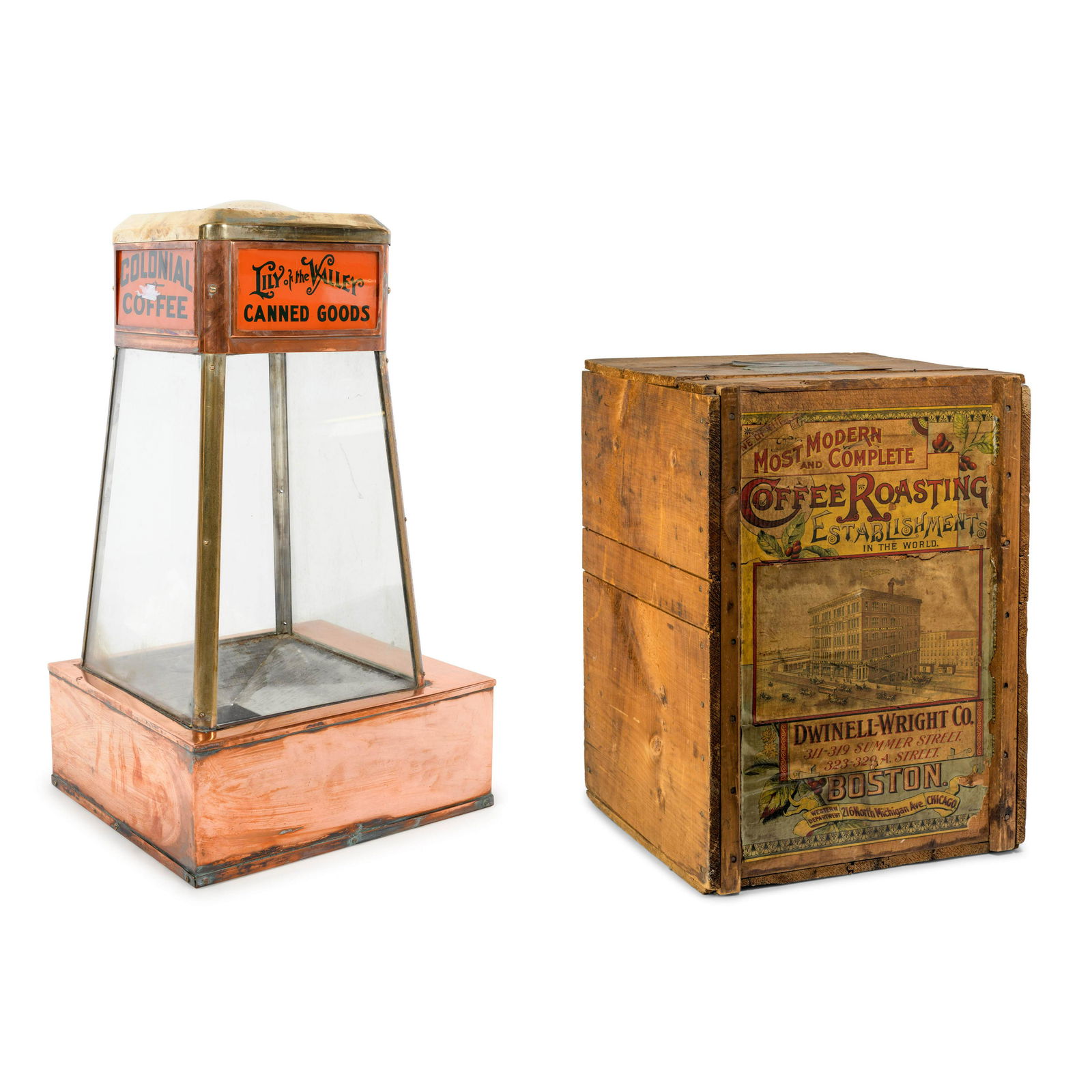 A Dwinell-Wright Co. Coffee Advertising Box, along with (1 of 6)