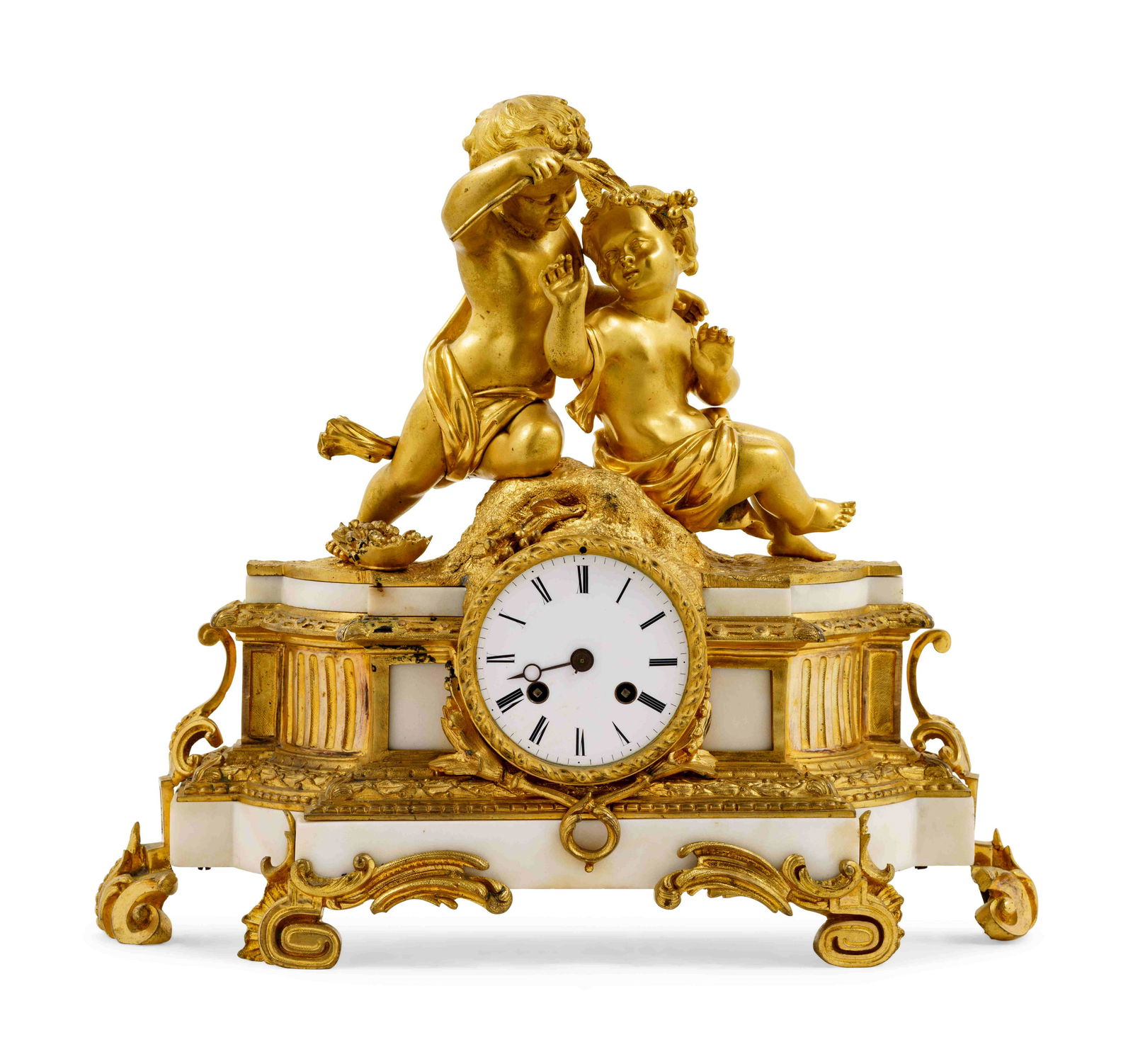 A Louis XV Style Gilt Bronze Mounted White Marble (1 of 3)