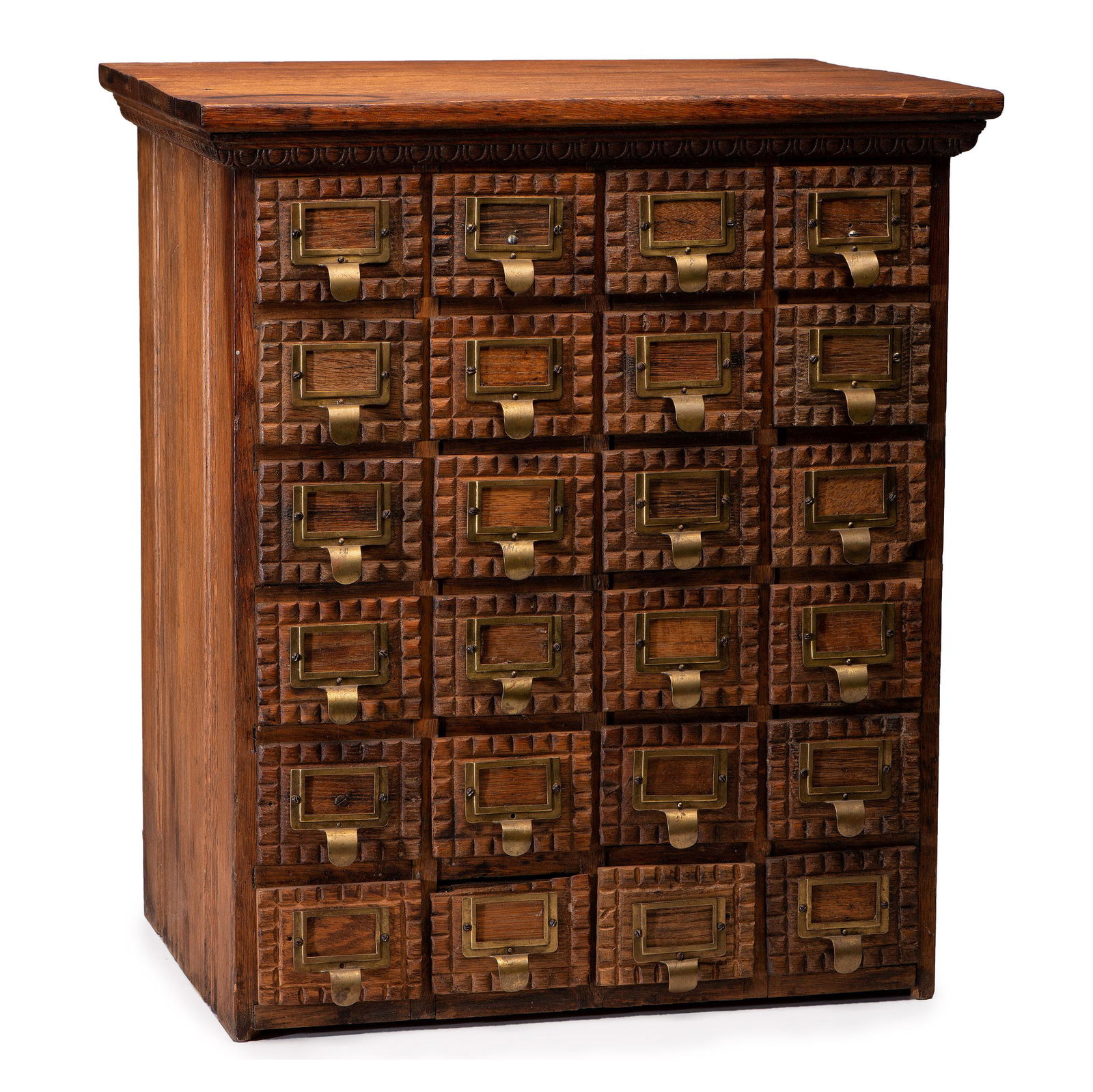 A Wooden Twenty-Four Drawer Card Filing Cabinet (1 of 3)