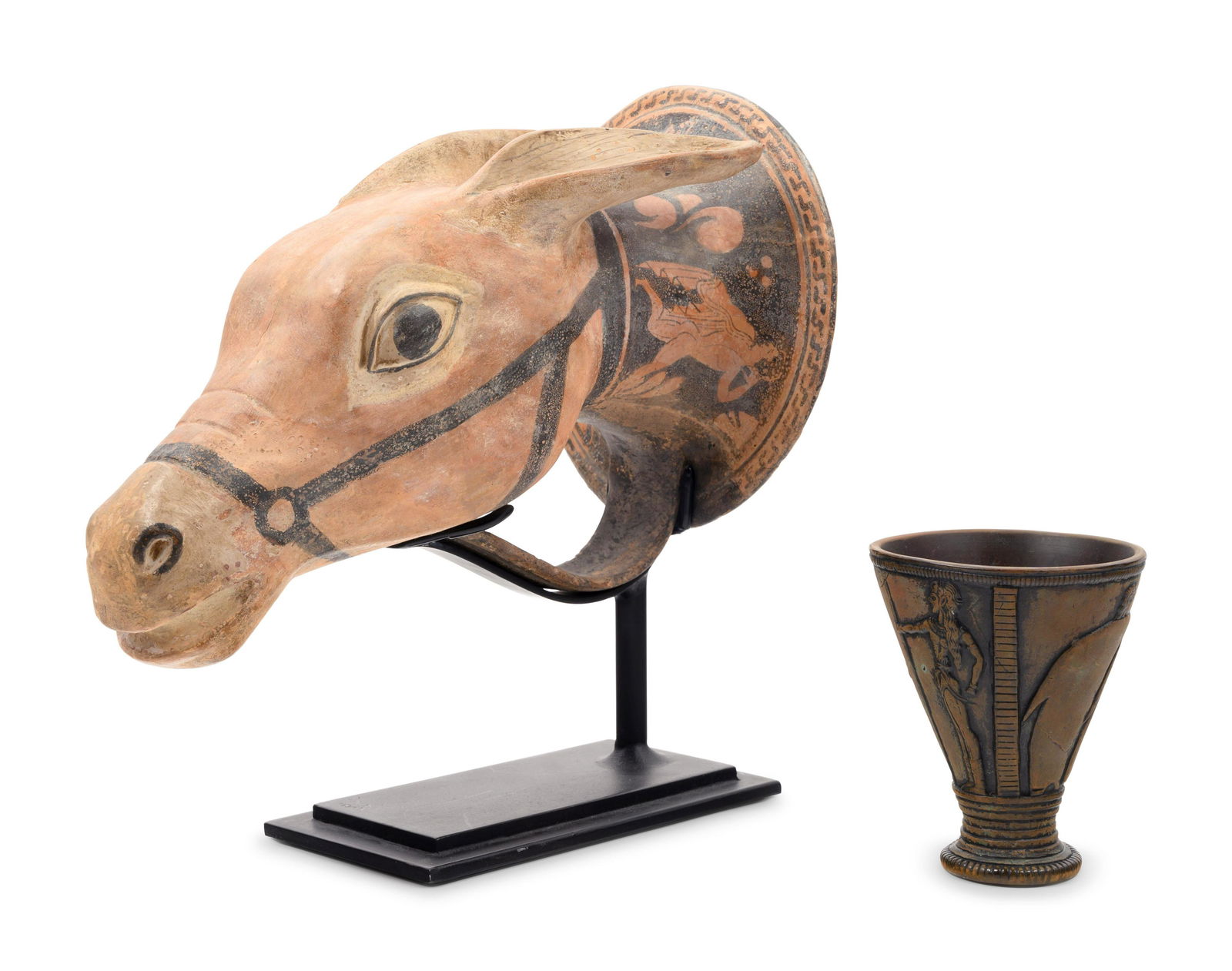 A Red-Figured Mule Head Rhyton after the Antique and a (1 of 4)