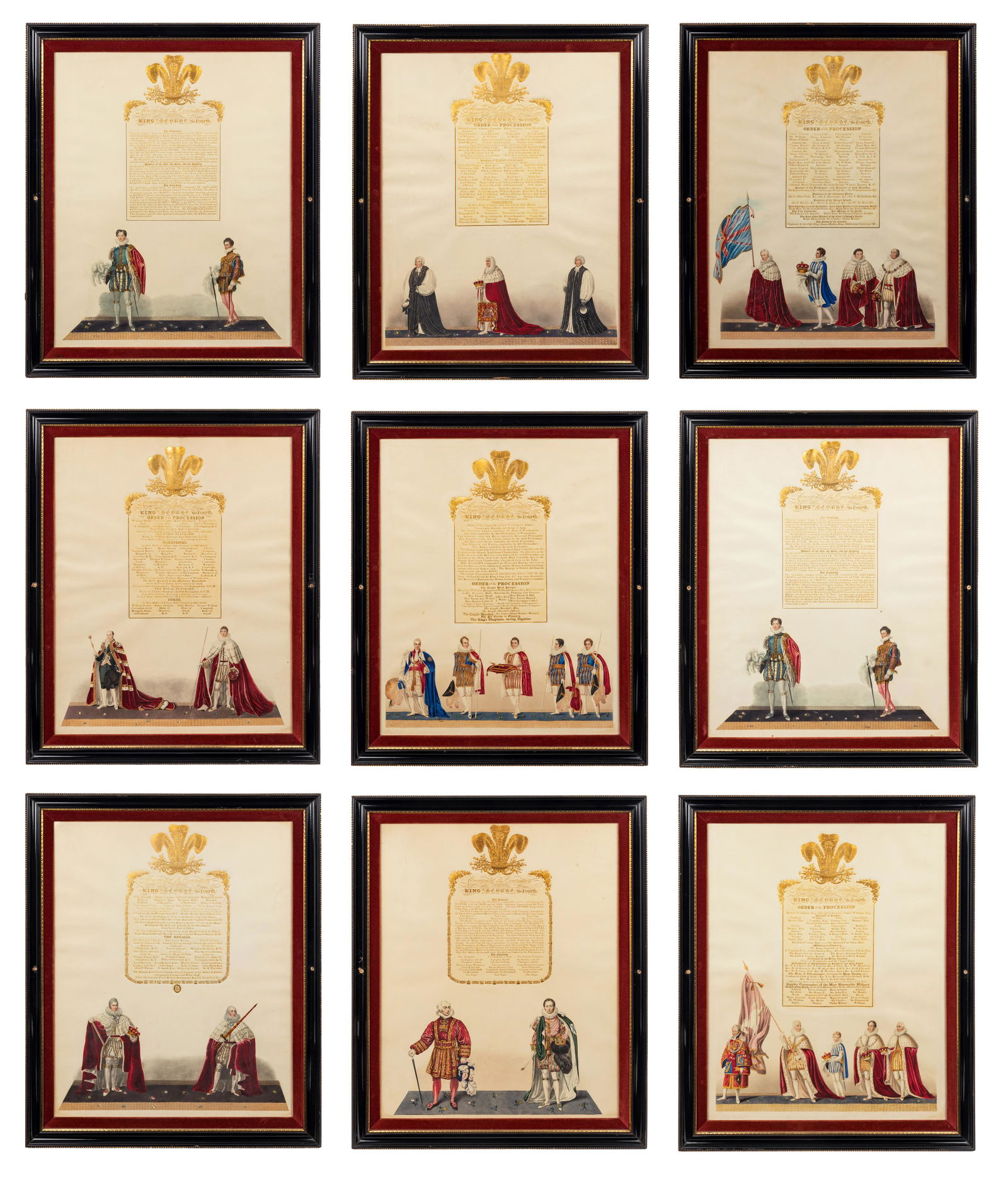 Nine Engravings Depicting the Coronation of George IV (1 of 10)