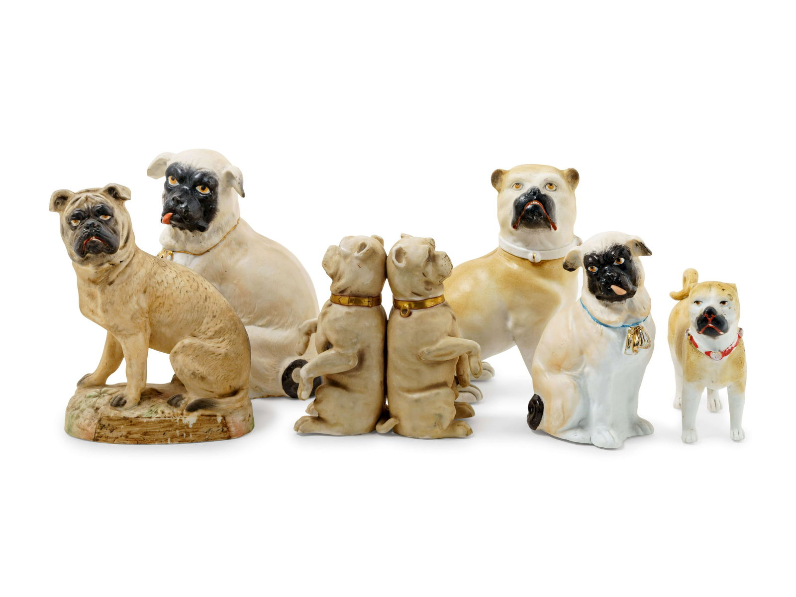 Six Porcelain Pug Figures (1 of 2)