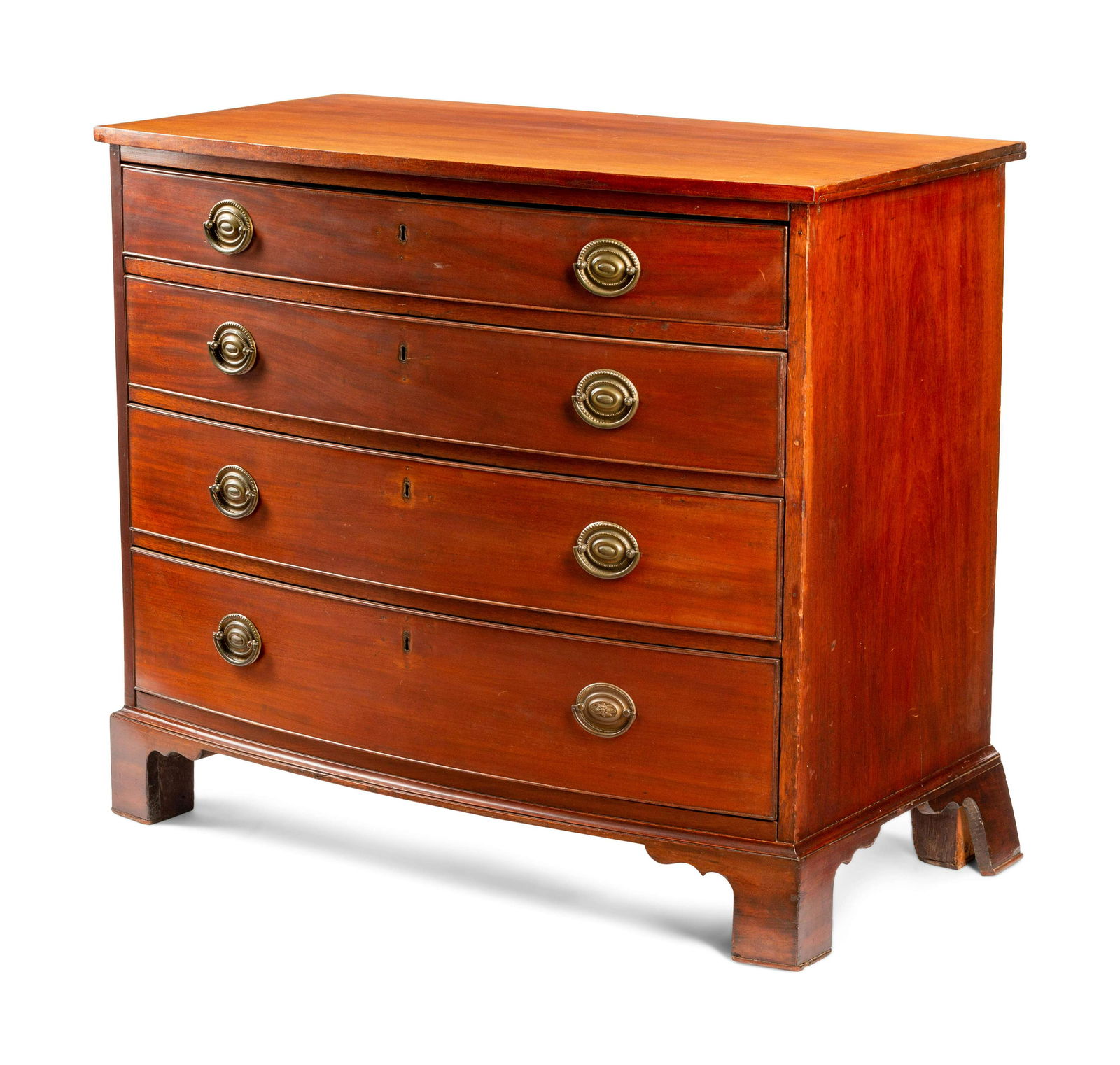 A Chippendale Mahogany Bowfront Chest of Drawers (1 of 1)