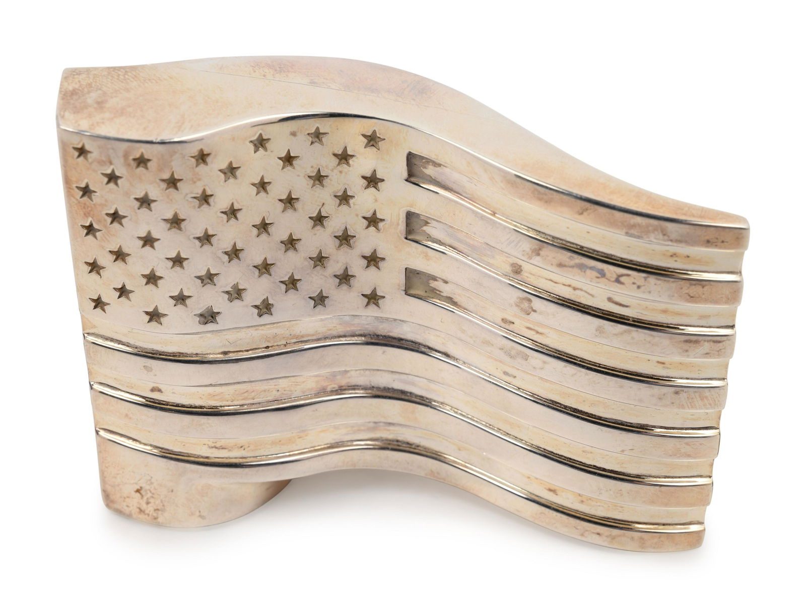 A Christofle Silver-Plate American Flag Paperweight (1 of 3)