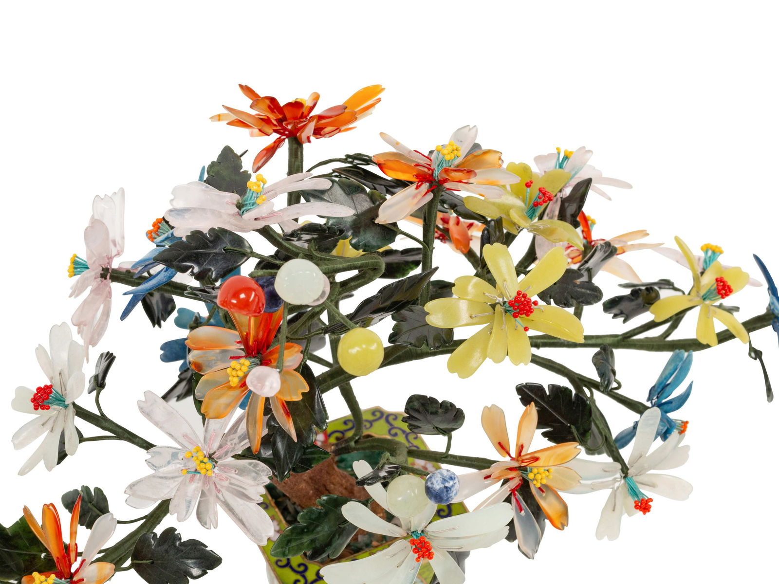 Five Pairs of Chinese Carved Hardstone Trees in (1 of 2)