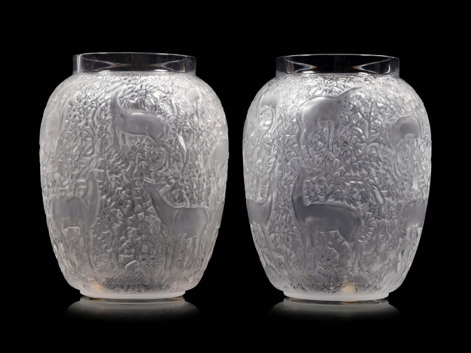 A Pair of Lalique Biches Vases (1 of 4)