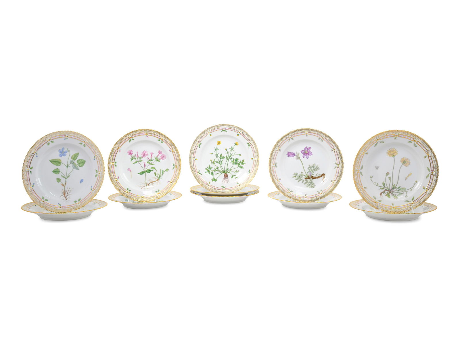 Eleven Royal Copenhagen Flora Danica Dinner Plates (1 of 3)