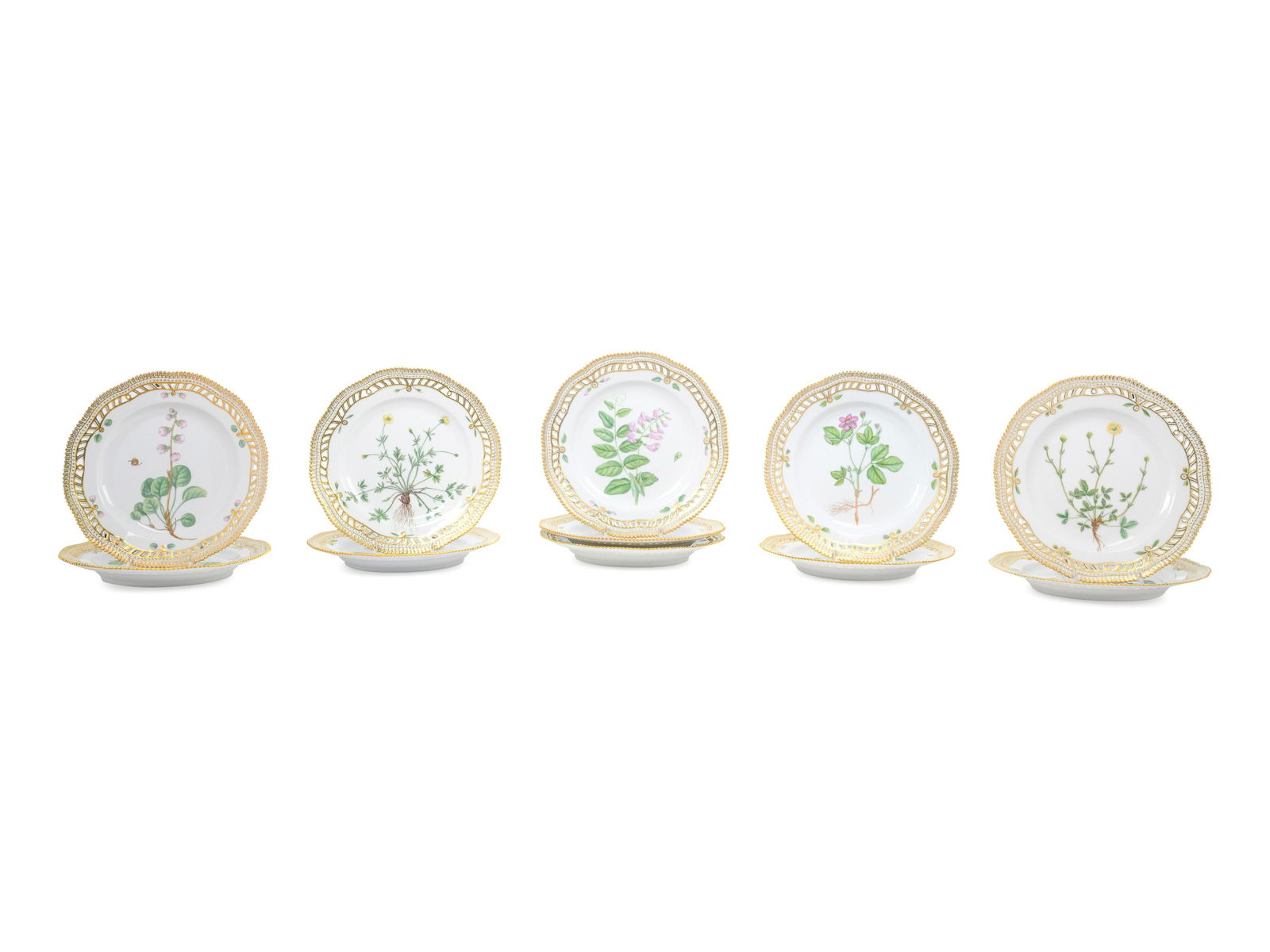 Eleven Royal Copenhagen Flora Danica Salad Plates (1 of 3)