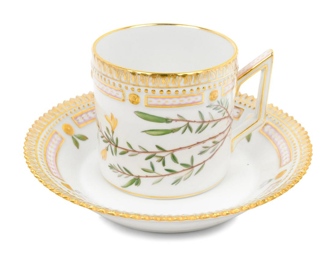 Eleven Royal Copenhagen Flora Danica Teacups and (1 of 3)
