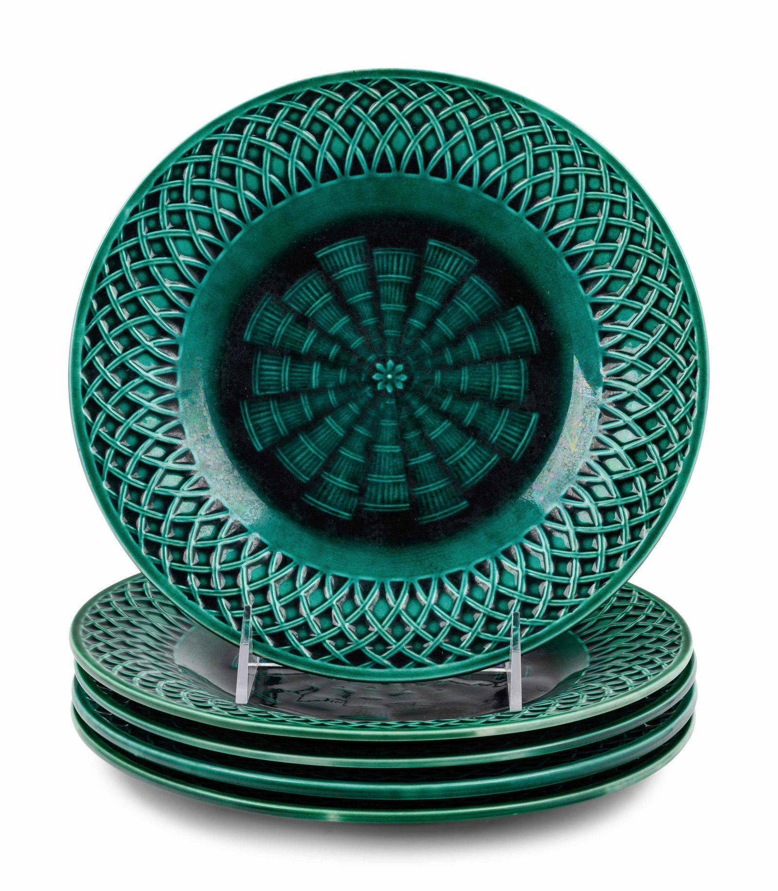 A Set of Five Minton Majolica Plates (1 of 4)