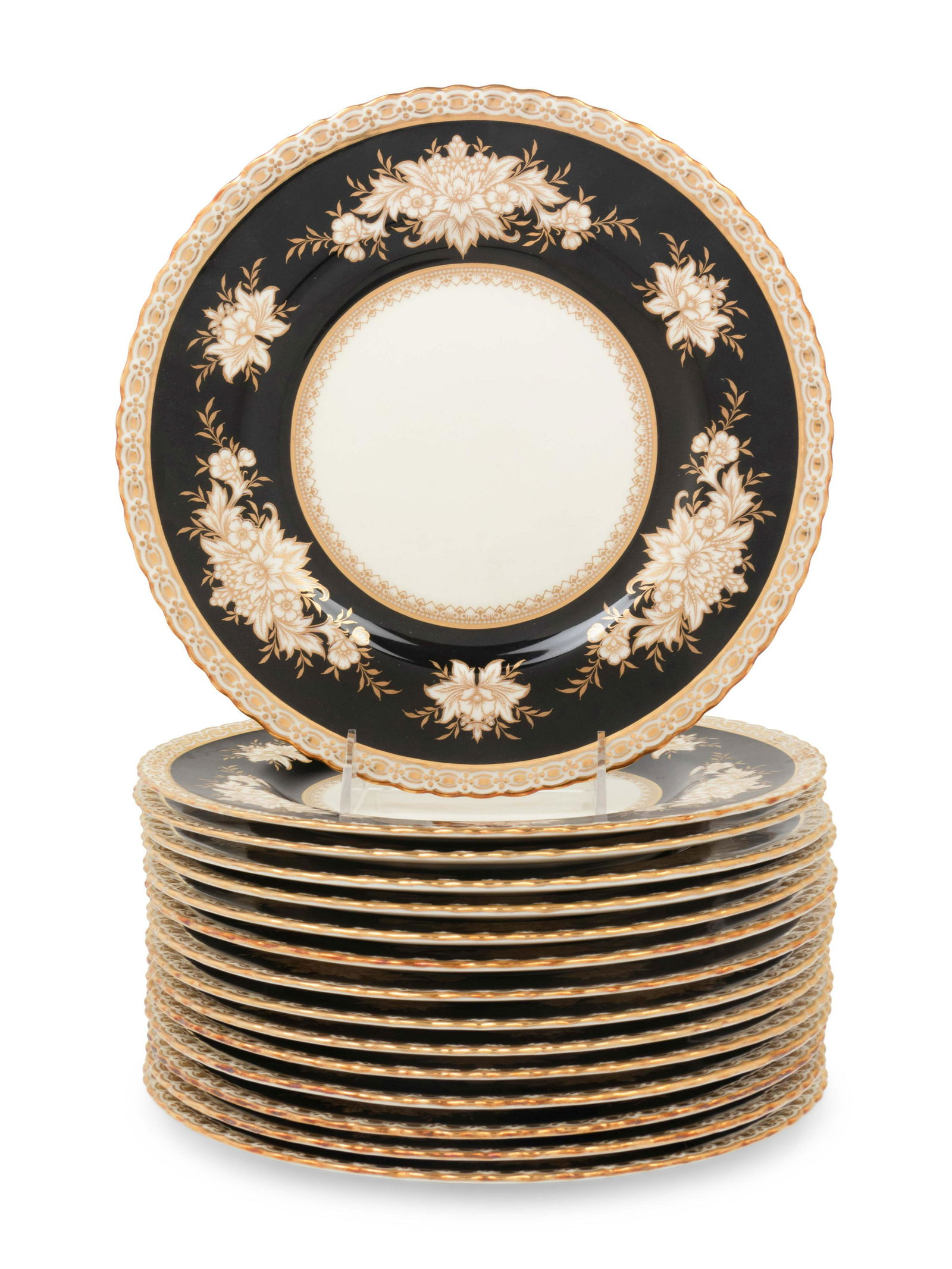 A Set of Fifteen Mintons Parcel Gilt Porcelain Service (1 of 3)