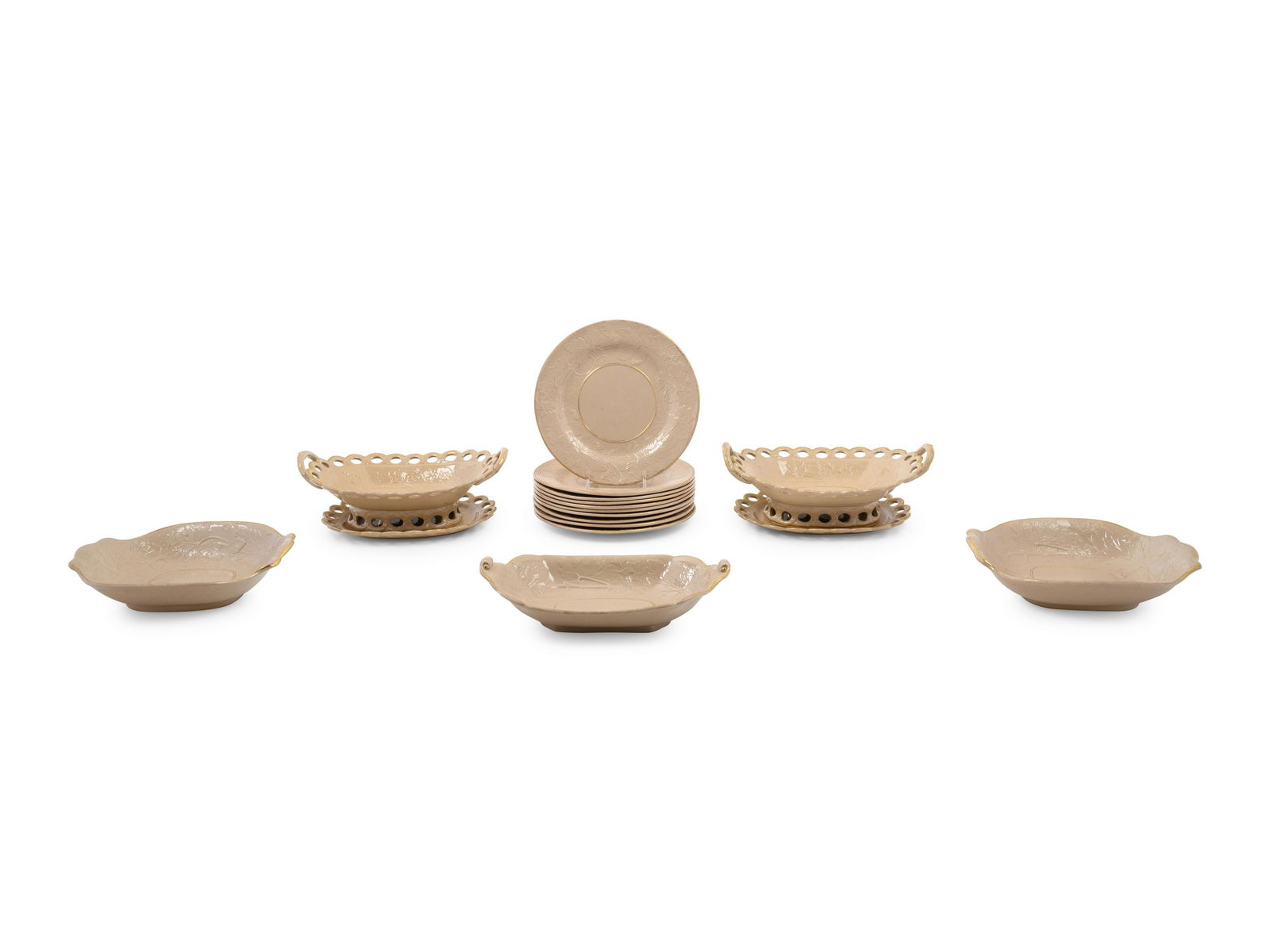 An English Glazed Stoneware Dessert Service (1 of 3)