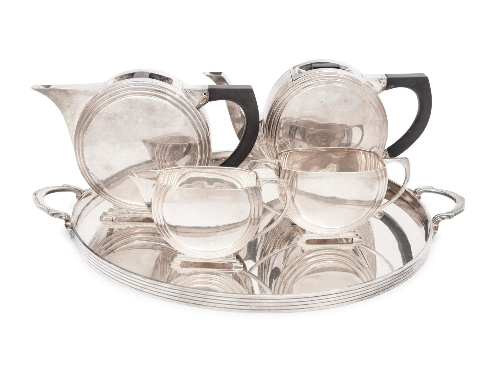 An English Silver Four-Piece Tea Service (1 of 5)