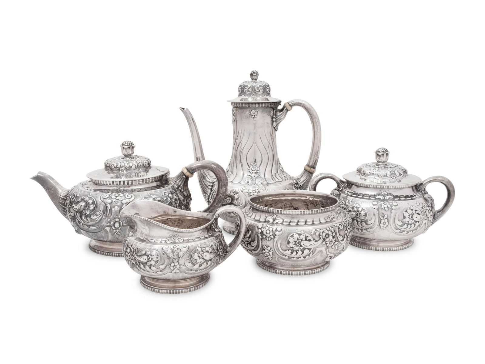 A Tiffany & Co. Five-Piece Silver Tea and Coffee (1 of 3)