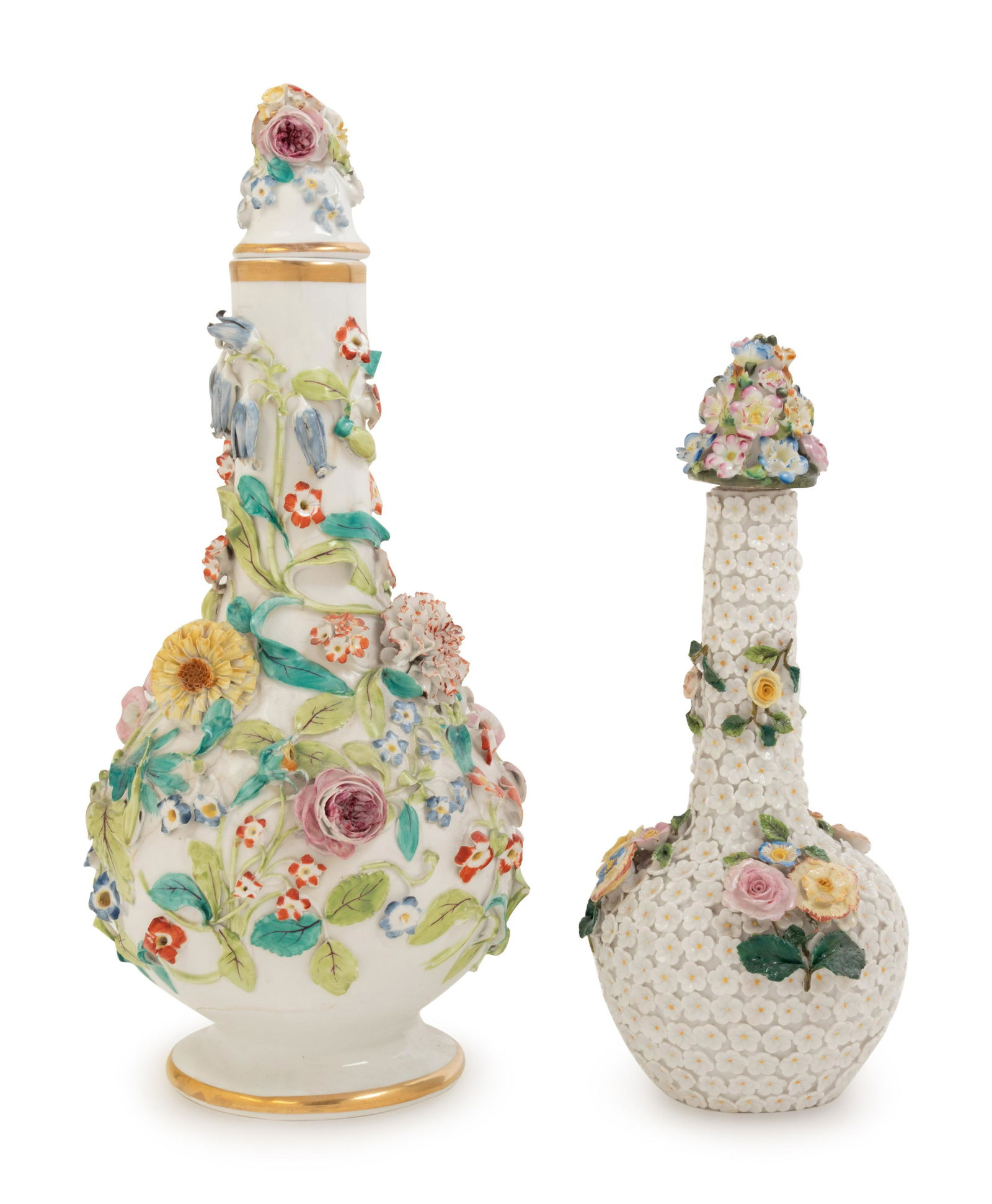 Two German Porcelain Schneeballen Vases (1 of 3)