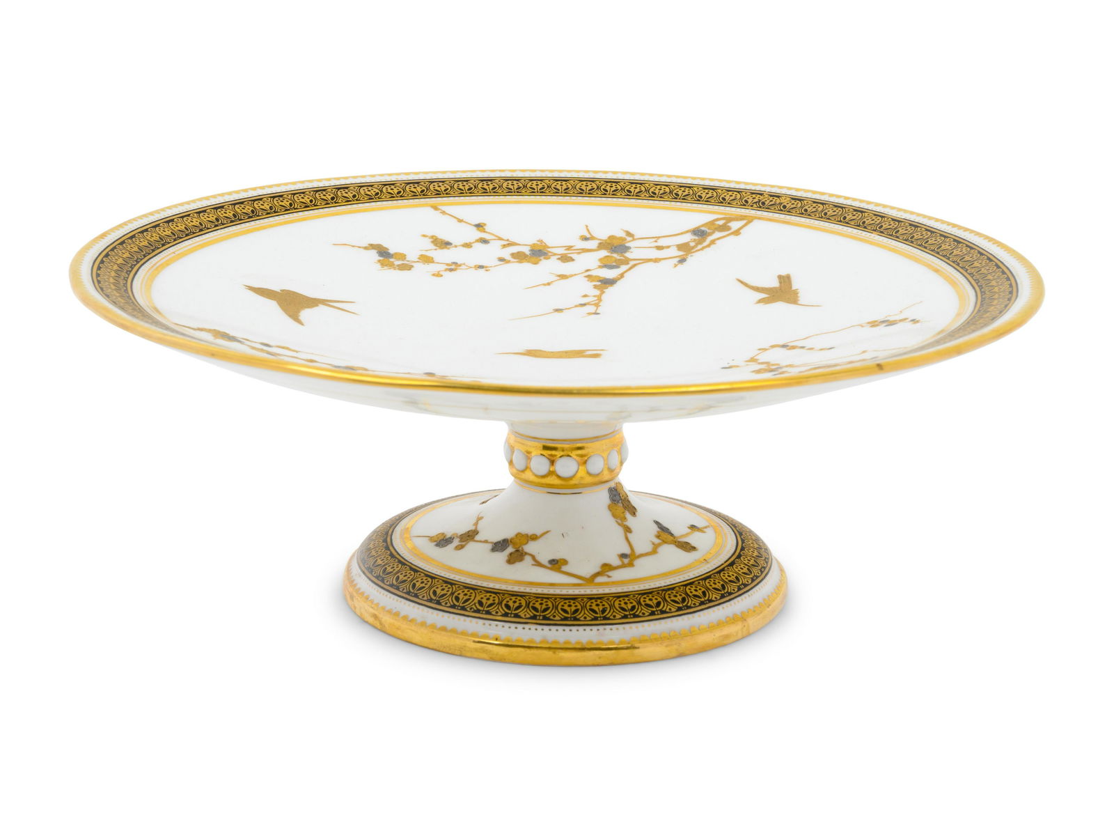 A Continental Parcel Gilt Porcelain Tazza (1 of 4)