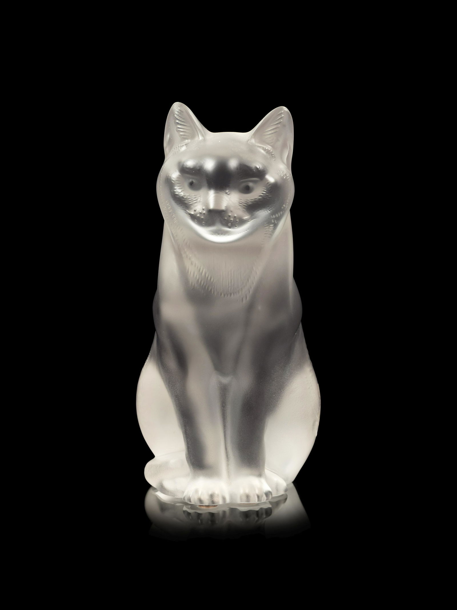 A Lalique Chat Assis Sculpture (1 of 2)