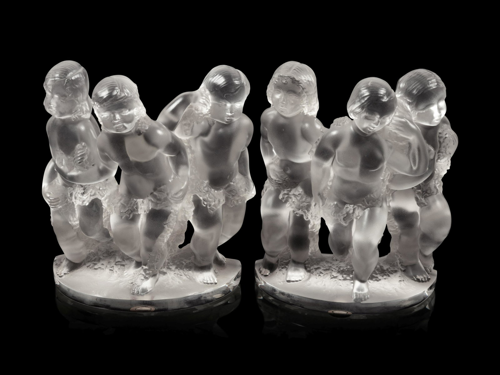 A Pair of Lalique Luxembourg Bookends (1 of 4)