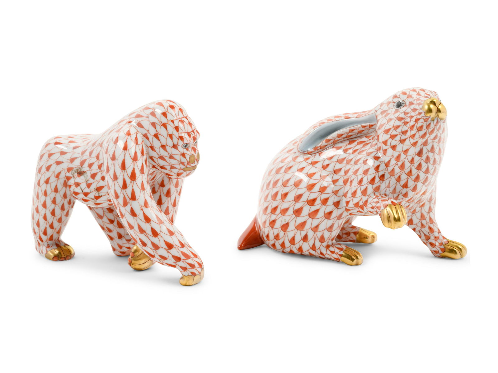 A Herend Porcelain Rabbit and Gorilla (1 of 5)