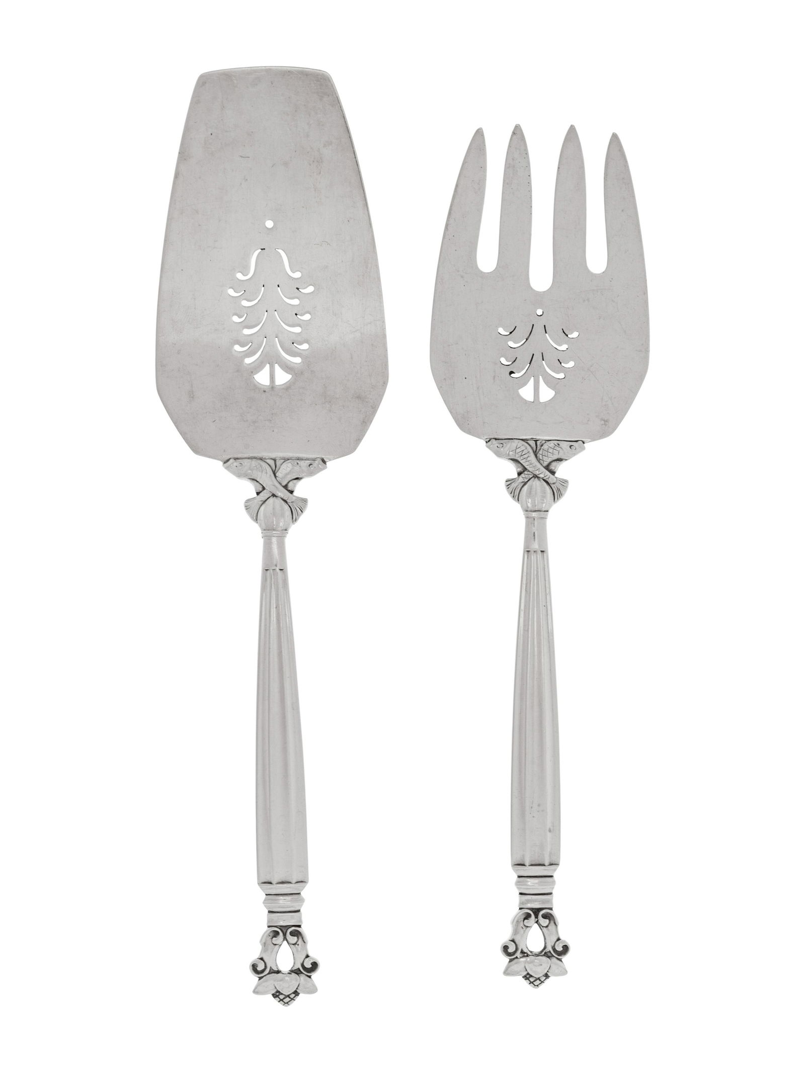 A Georg Jensen Silver Two-Piece Fish Serving Set (1 of 2)