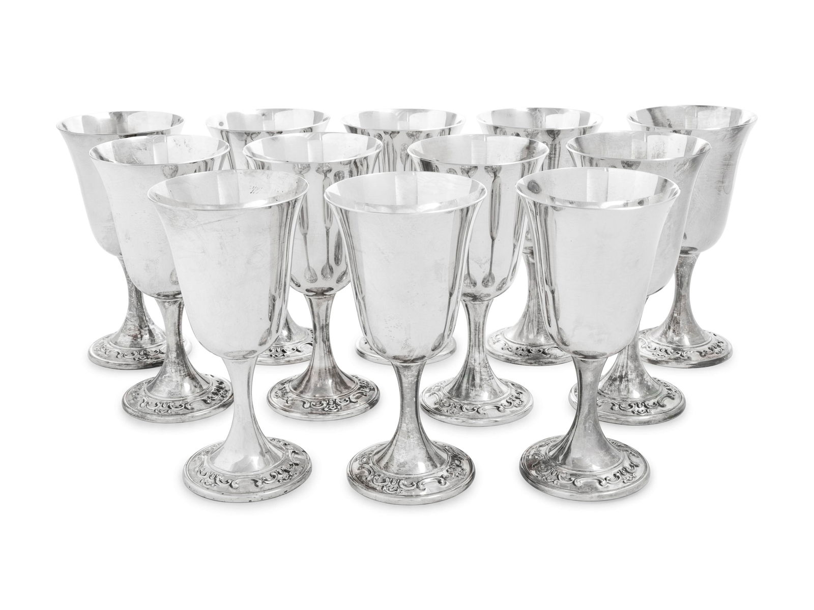 A Set of Twelve American Silver Goblets (1 of 2)