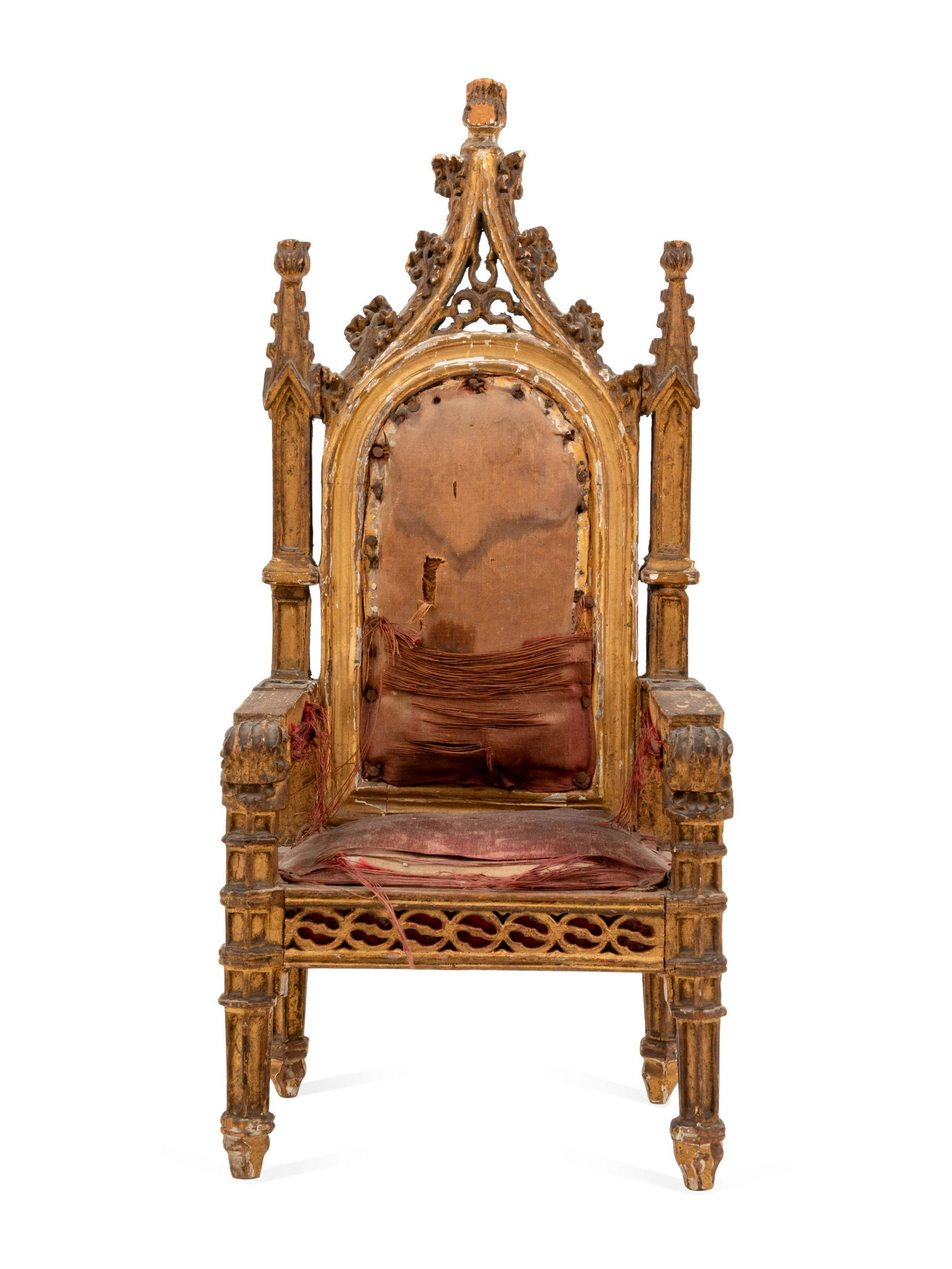 A Gothic Style Carved Giltwood Miniature Armchair (1 of 5)