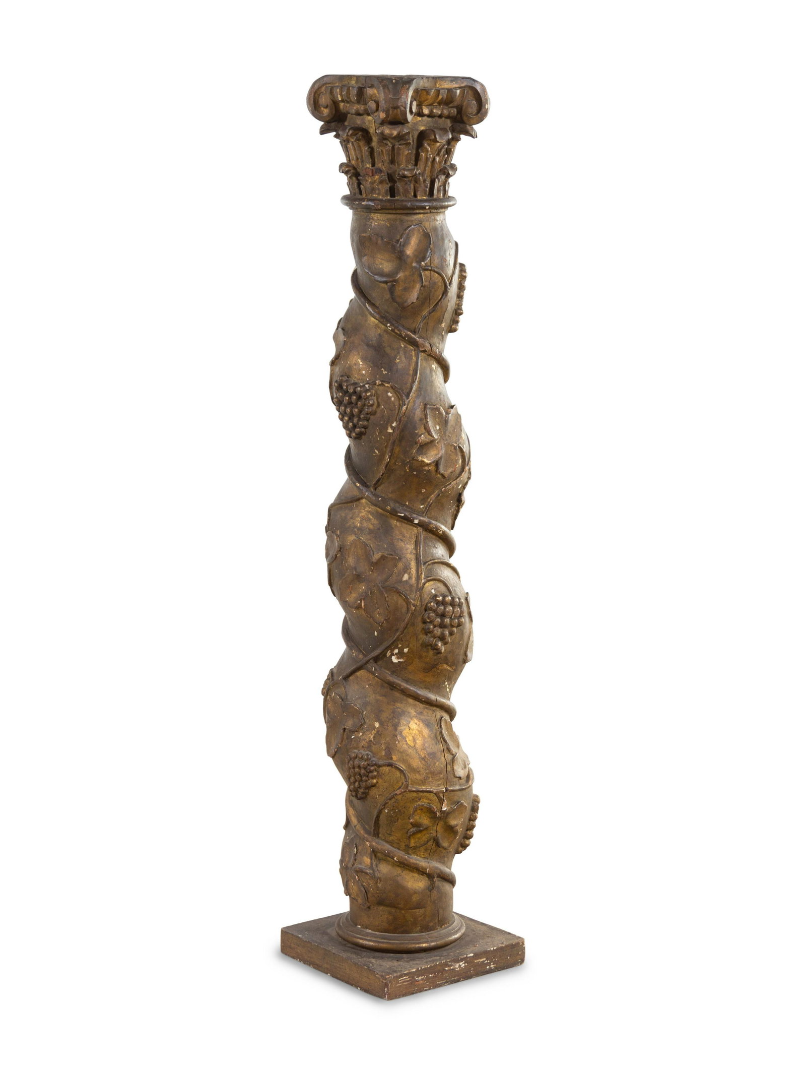 A Baroque Style Carved Giltwood Pedestal: A Baroque Style Carved Giltwood Pedestal 19th Century Height 55 1/2 inches. Patricia Ann Black Smyth (1925-2018) was born in Kansas City, Missouri, the daughter of Ernest Bateman Black and Faye Bunyan