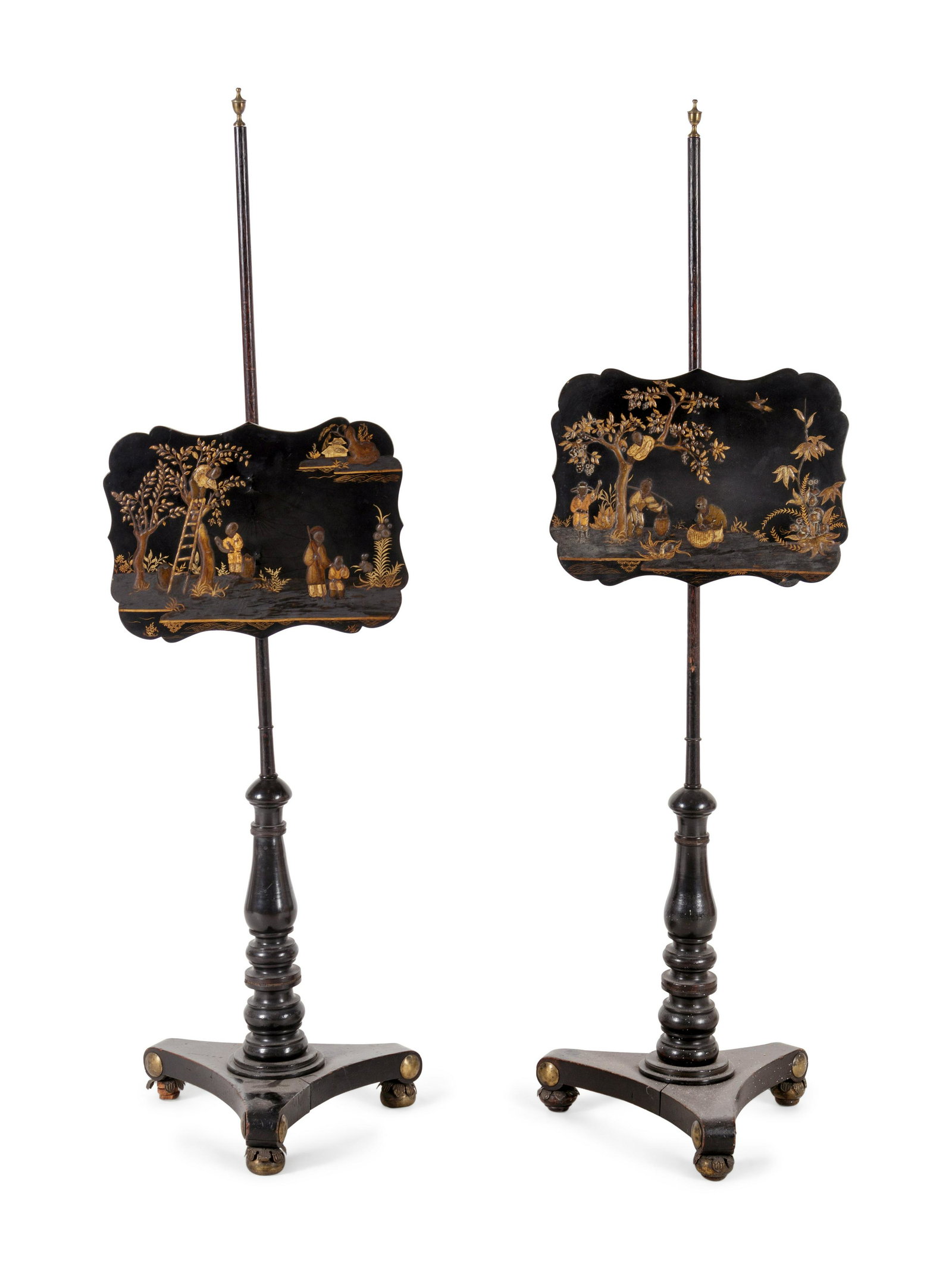 A Pair of Regency Black Lacquered and Chinoiserie (1 of 7)