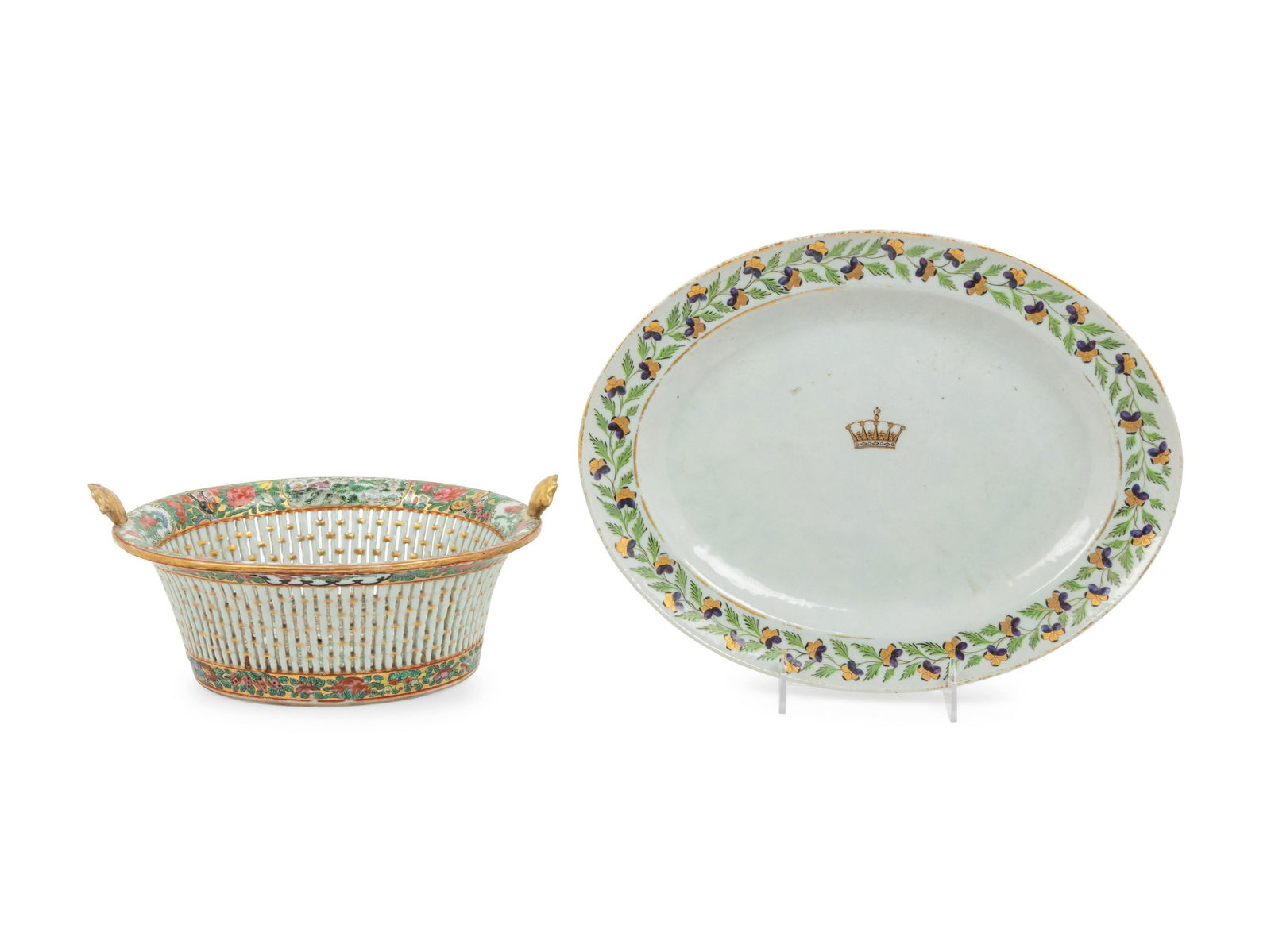 A Chinese Export Famille Verte Reticulated Basket (1 of 4)