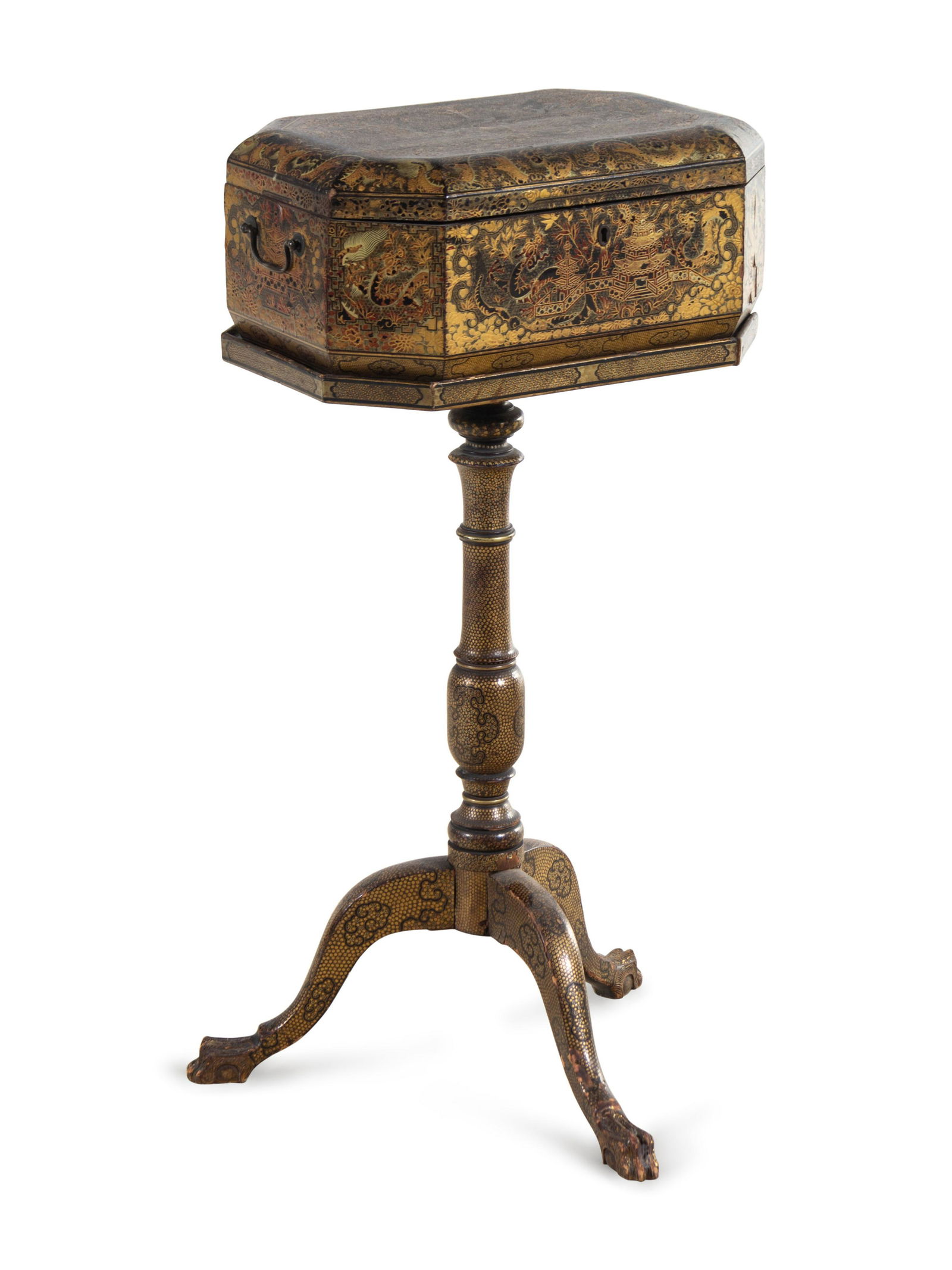 A Chinese Export Lacquered Sewing Box on Stand (1 of 5)