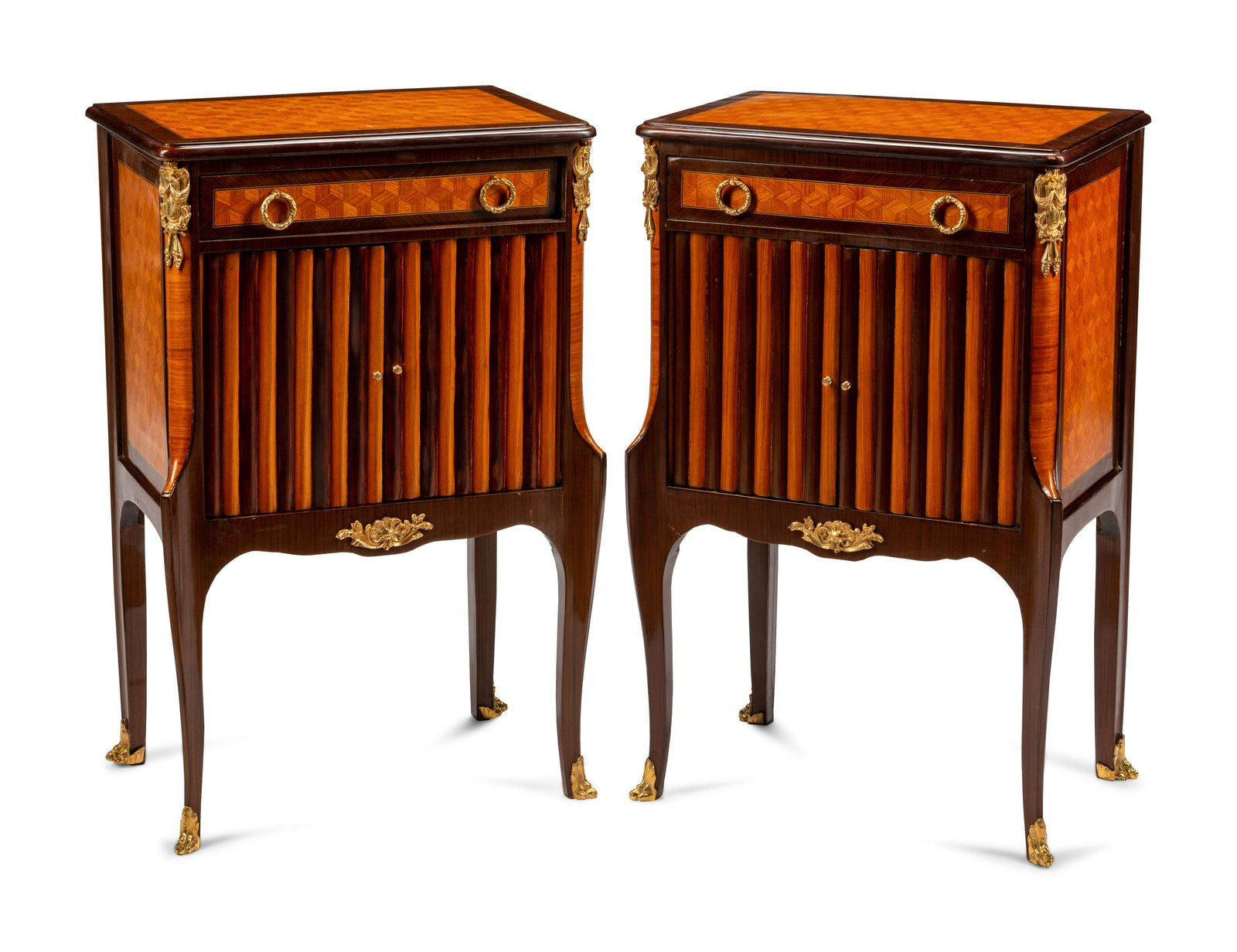A Pair of Louis XV Style Gilt Bronze Mounted Parquetry (1 of 5)