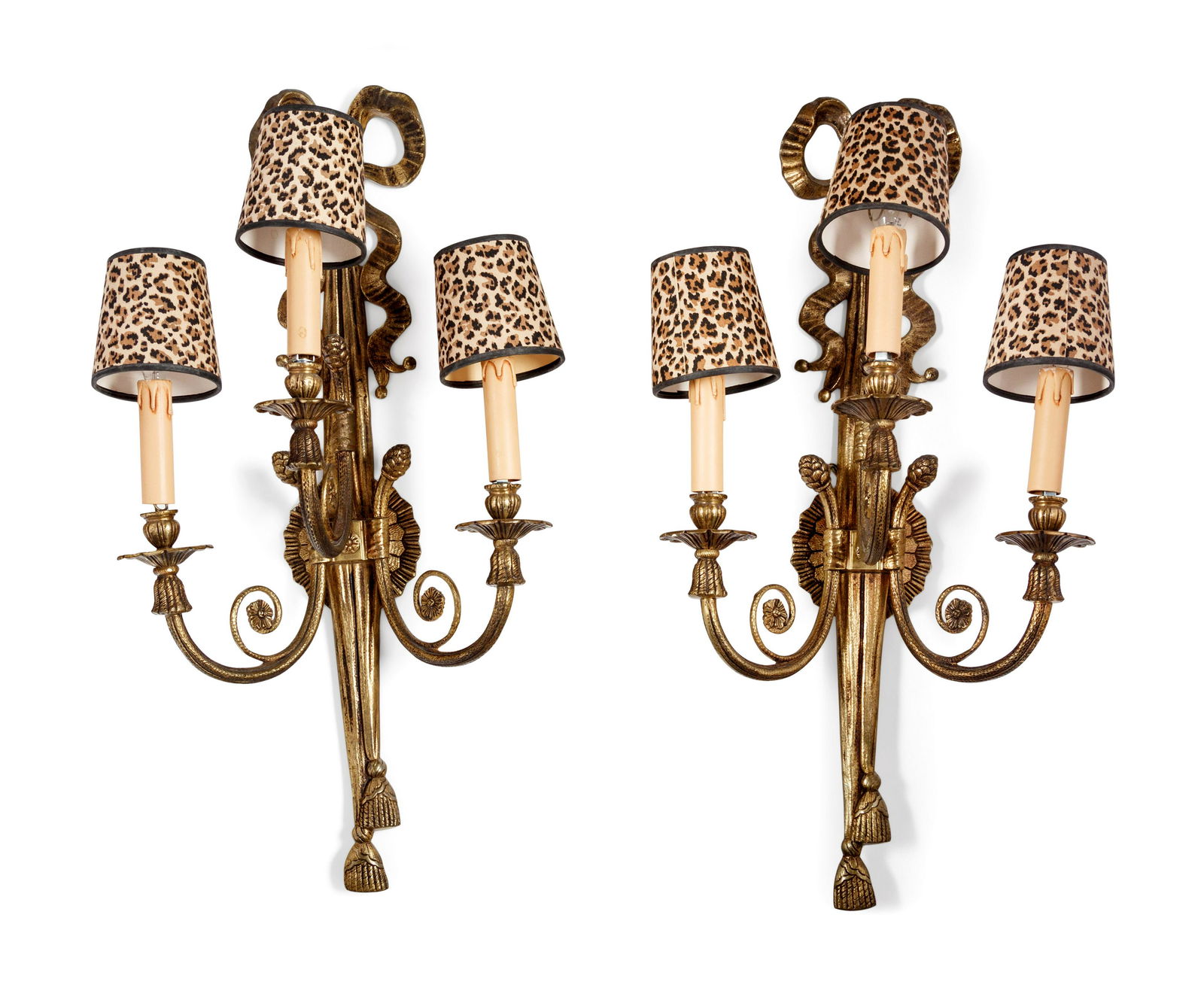 A Pair of Gilt Bronze Three-Light Sconces (1 of 2)