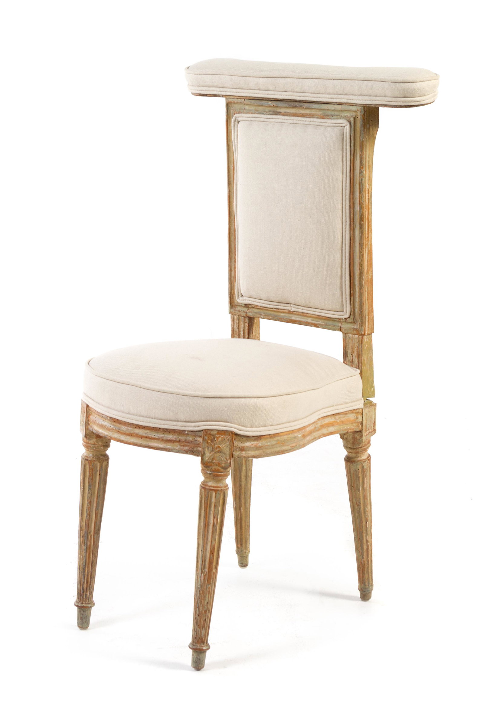 A Louis XVI Style Painted Voyeuse: A Louis XVI Style Painted Voyeuse 18th/19th Century Height 34 x width 18 x depth 18 inches. Provenance: Estate of William Nicholas Roos, Fort Lauderdale, Florida Sold Leslie Hindman Auctioneers, Chica