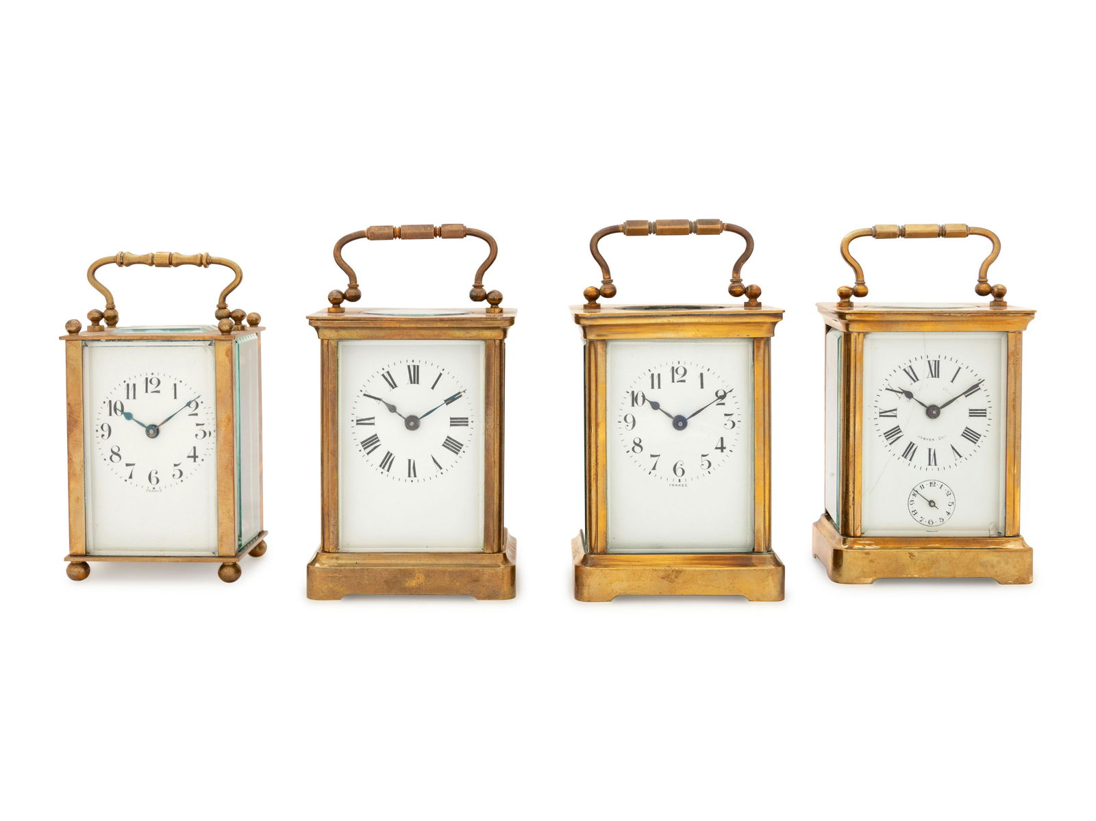 Four French Brass Carriage Clocks (1 of 6)