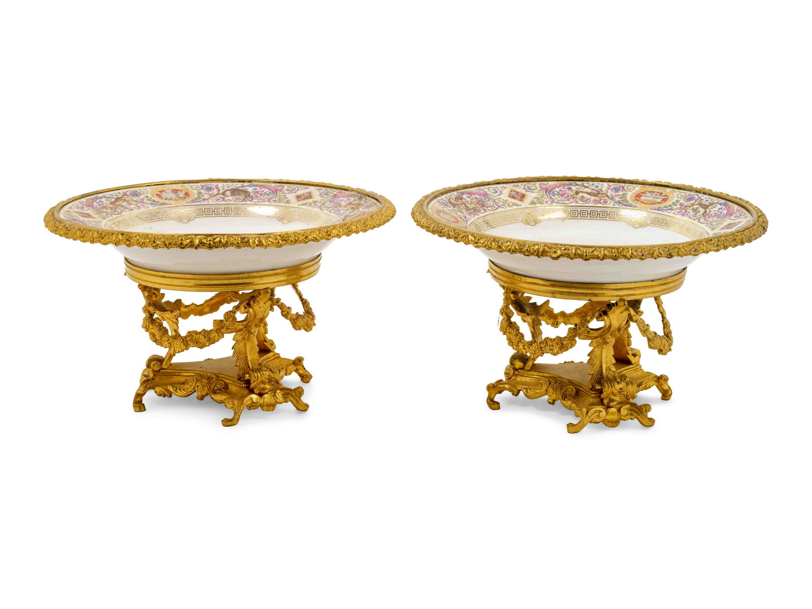 A Pair of Sevres Style Gilt Bronze Mounted Porcelain (1 of 3)