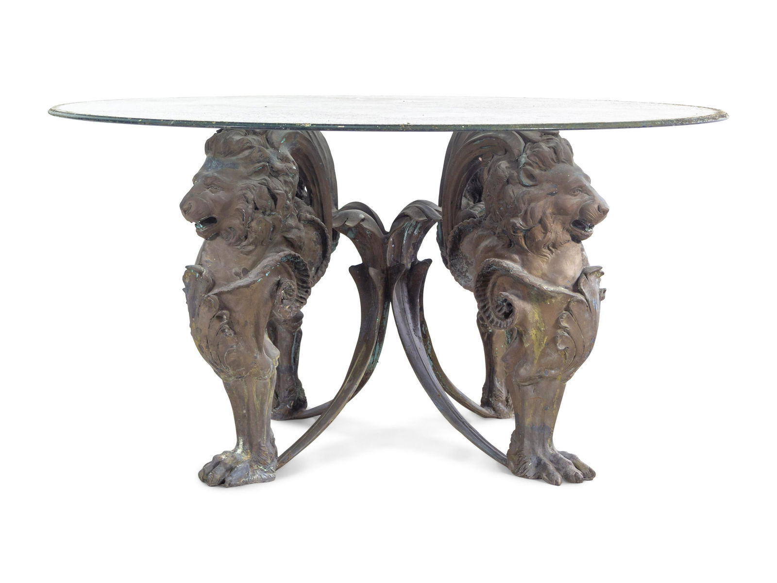 A Neoclassical Style Cast Metal Table Base with Lion (1 of 7)