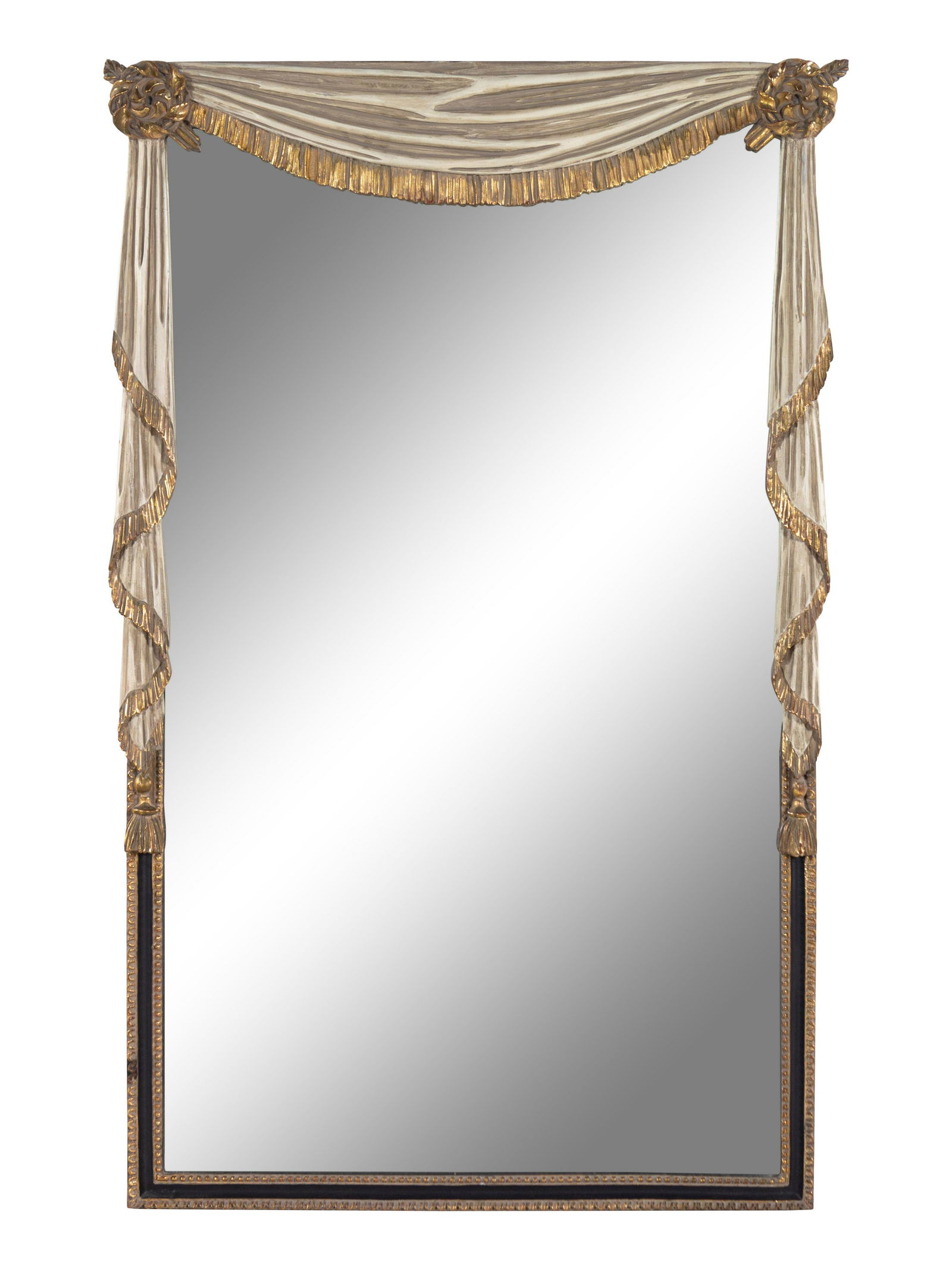 A White Painted and Parcel Gilt Trompe L'Oeil Mirror (1 of 2)