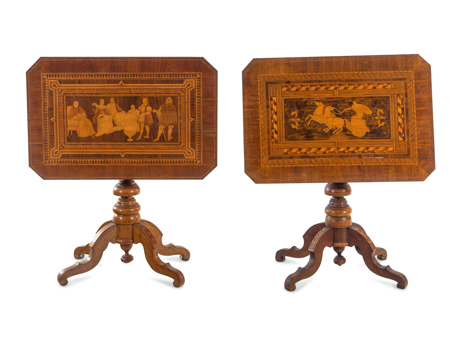 A Pair of Italian Parquetry Occasional Tables (1 of 4)
