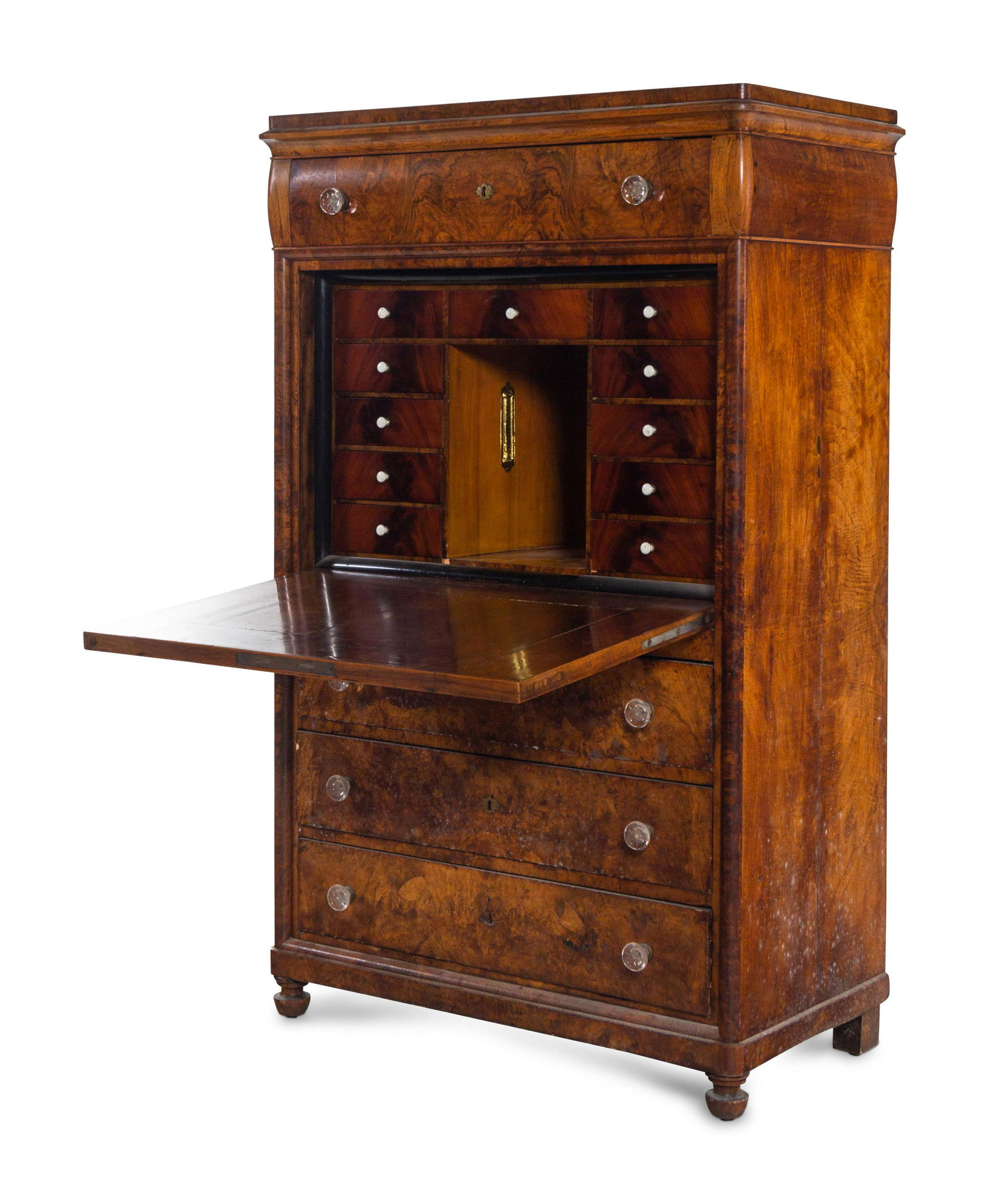 A Continental Burl Walnut Secretaire a Abattant (1 of 4)