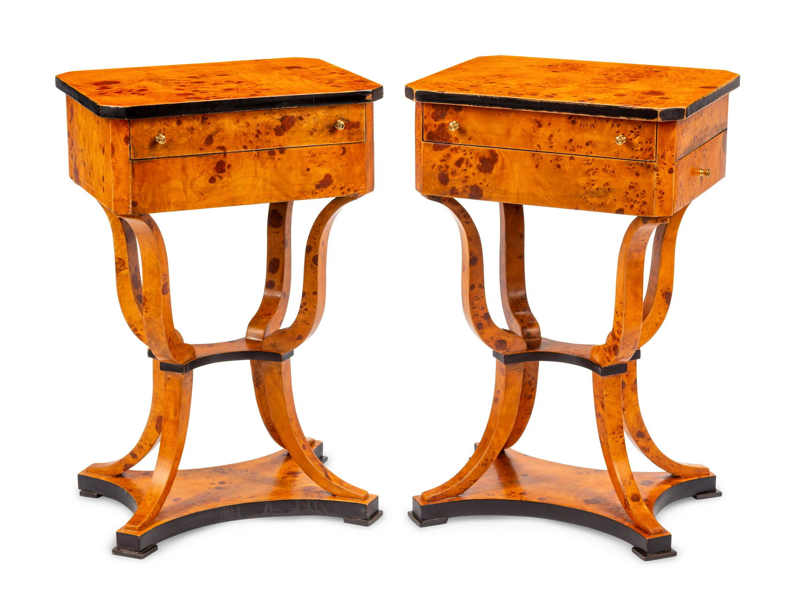 A Pair of Biedermeier Style Parcel Ebonized Burlwood (1 of 4)